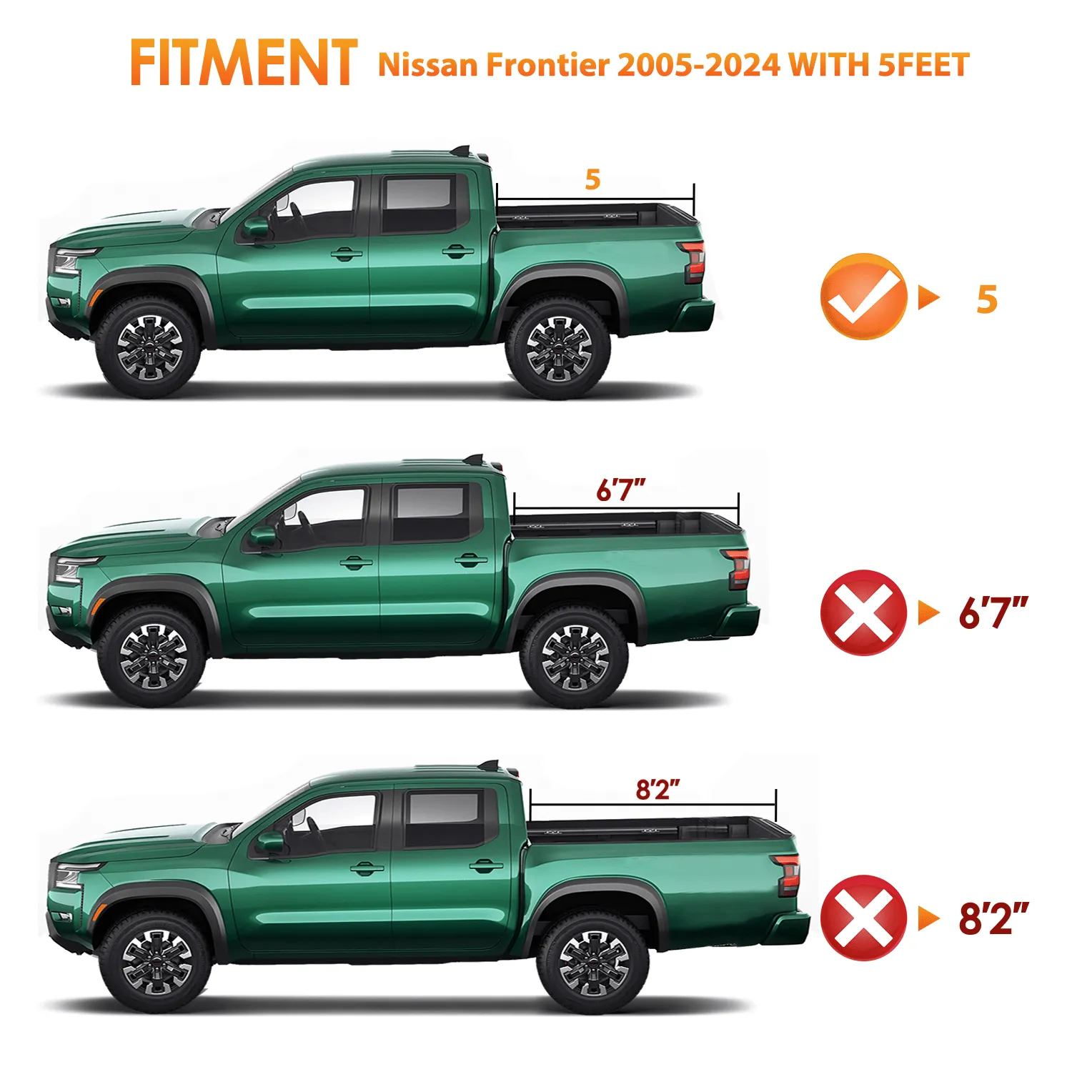 2005-2024 Nissan Frontier 5ft Soft Roll Up Truck Tonneau Cover