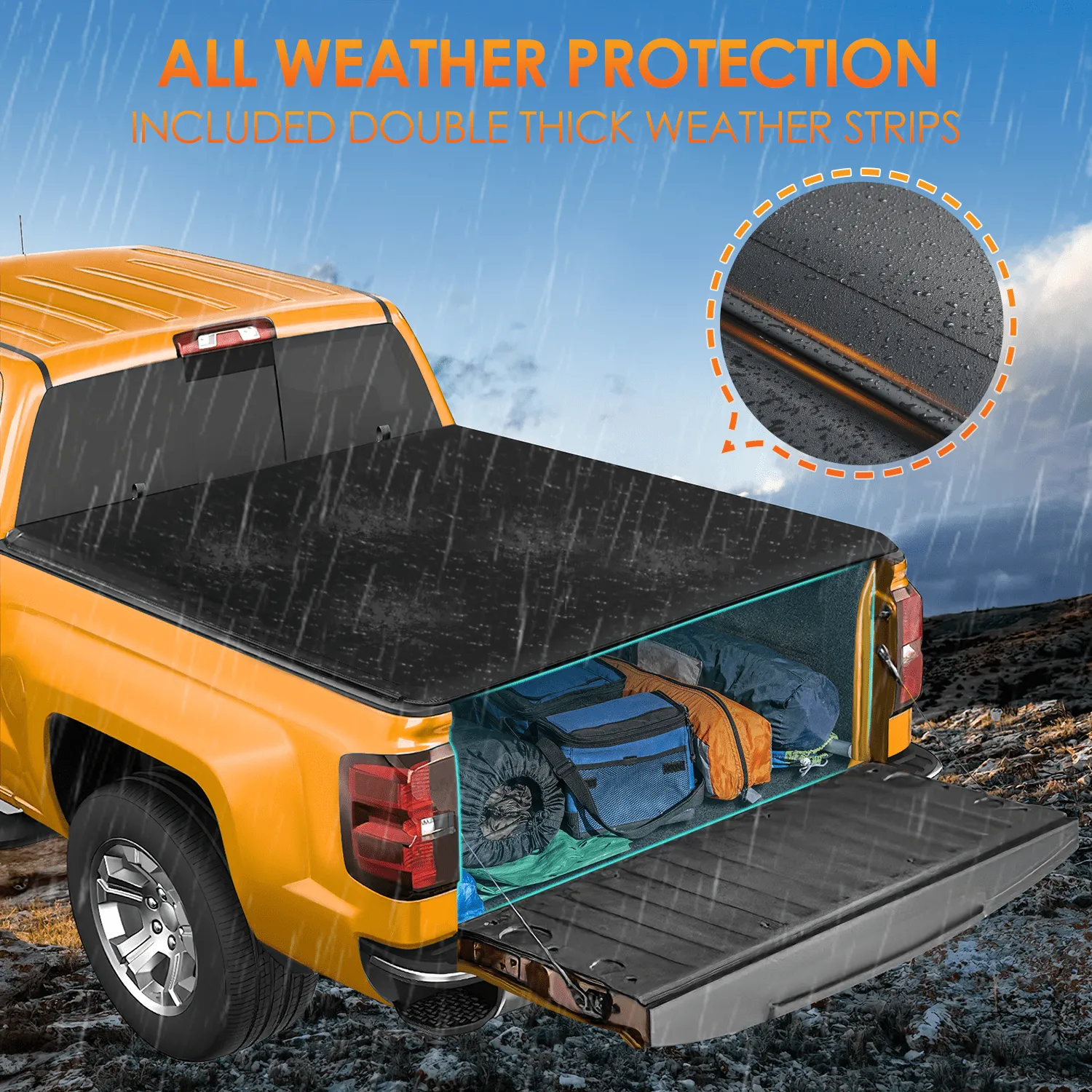 5.8ft Soft Roll Up Truck Bed Cover for Chevy Silverado / GMC Sierra 1500 2019-2023