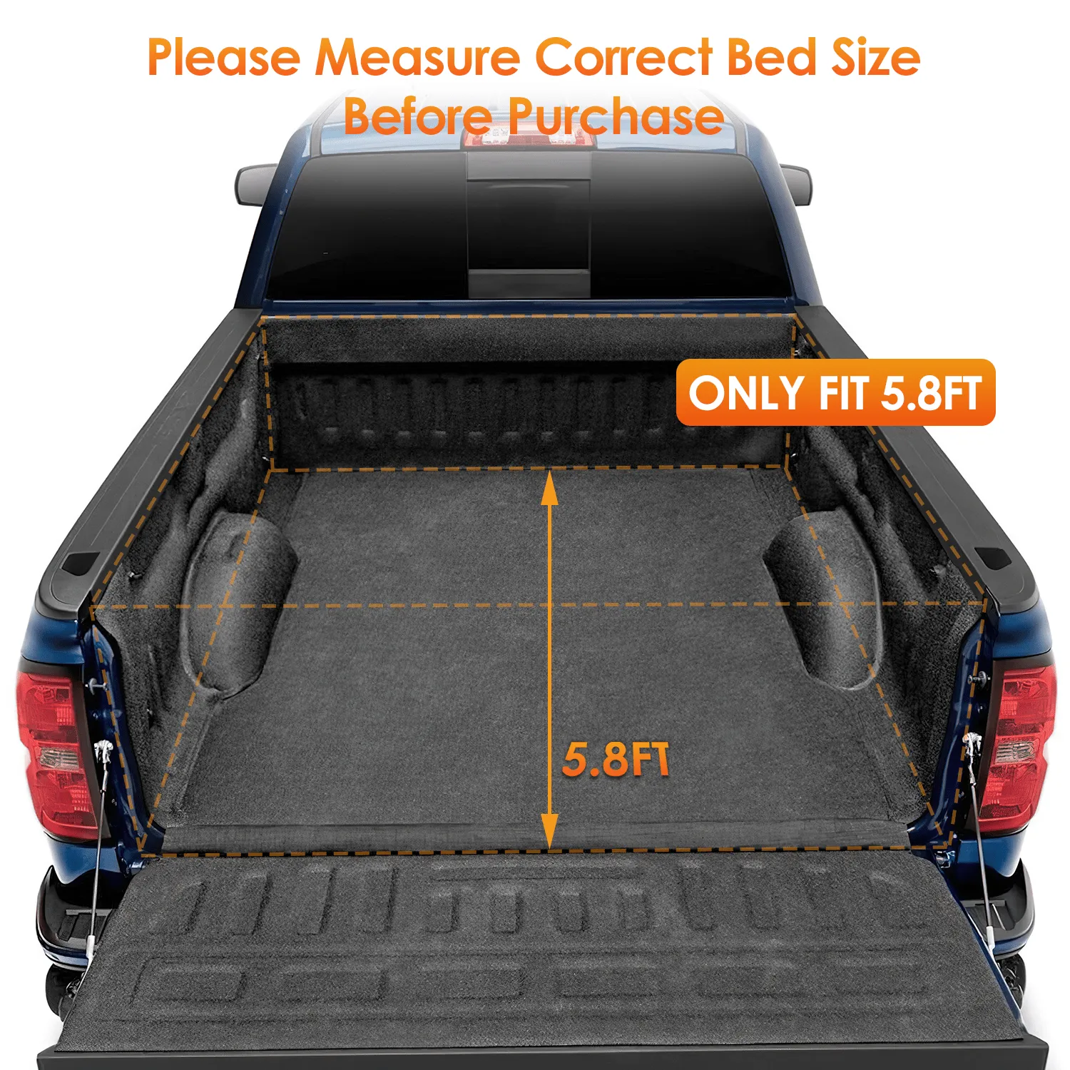 5.8ft Soft Roll Up Truck Bed Cover for Chevy Silverado / GMC Sierra 1500 2019-2023