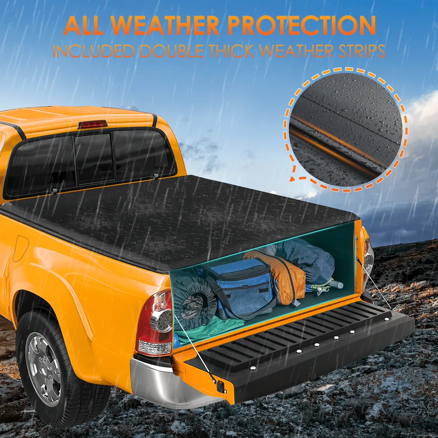 5ft Soft Roll Up Truck Bed Cover for Toyota Tacoma 2005-2015