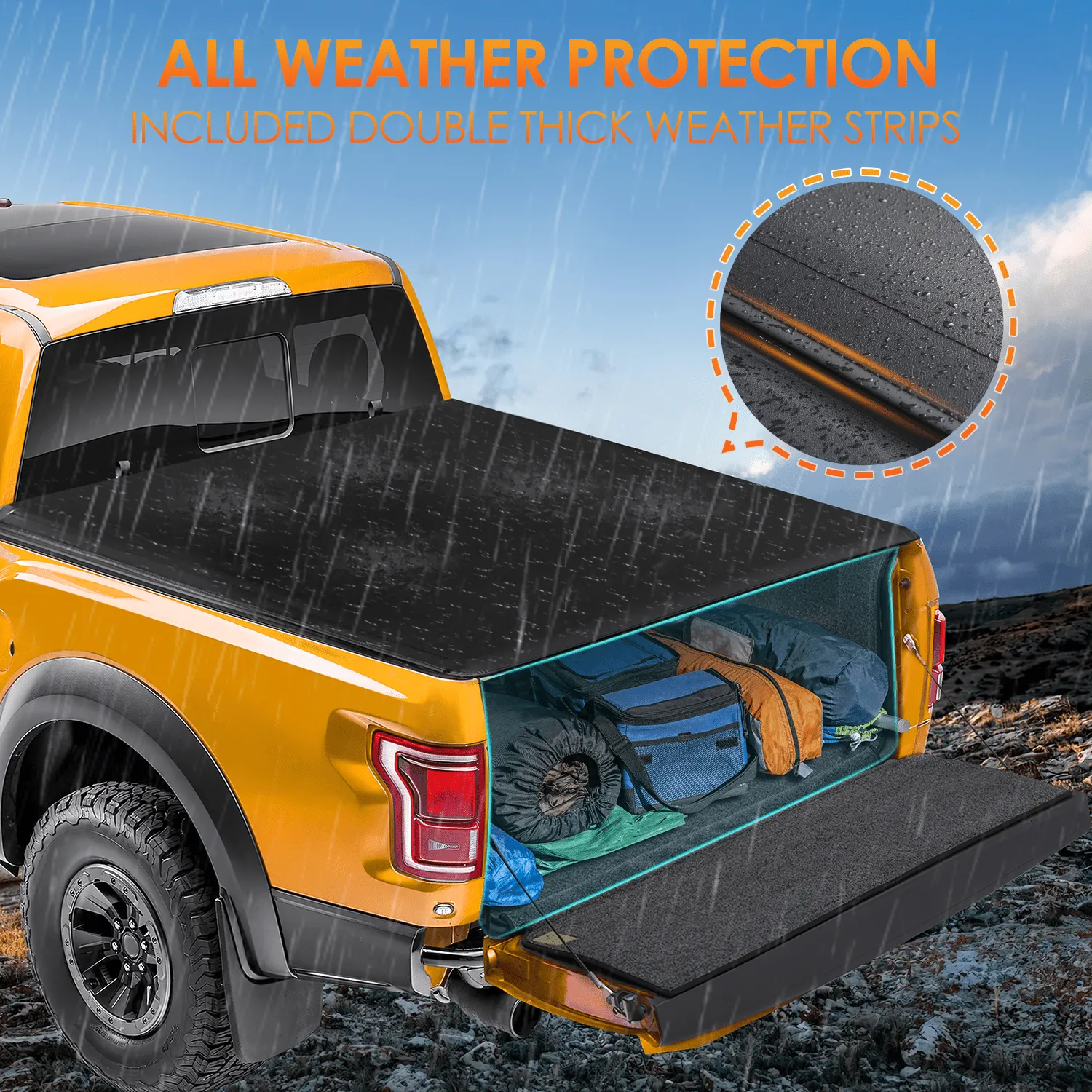 6.5ft Truck Bed Cover for Ford F150 2015-2024