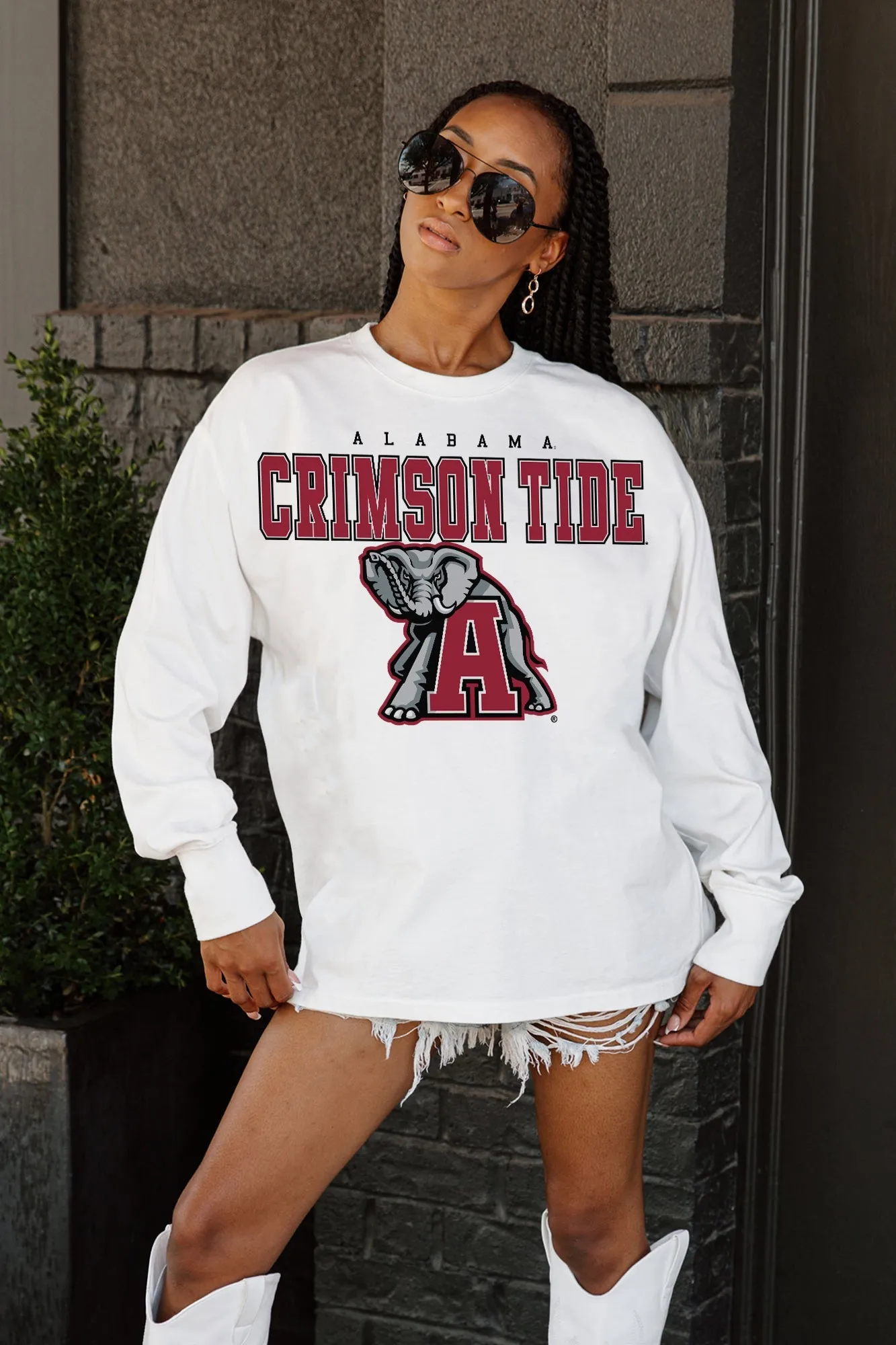ALABAMA CRIMSON TIDE BIG GOALS OVERSIZED LONG SLEEVE PULLOVER