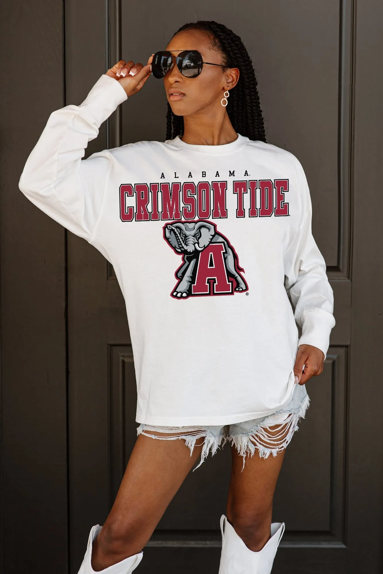 ALABAMA CRIMSON TIDE BIG GOALS OVERSIZED LONG SLEEVE PULLOVER