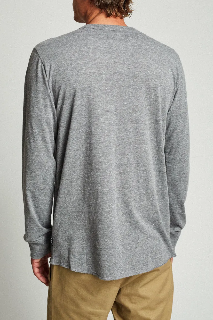 B-Shield L/S Henley - Heather Grey