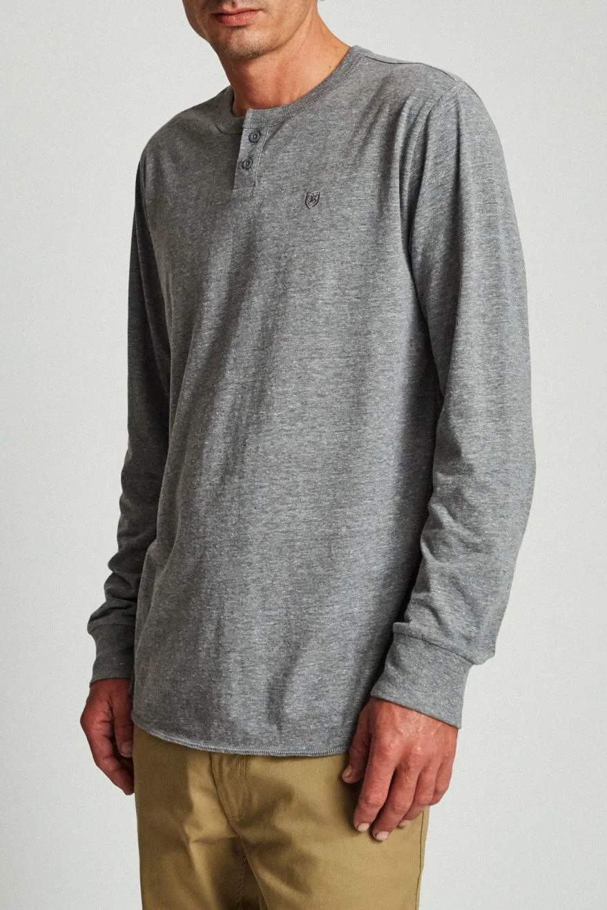 B-Shield L/S Henley - Heather Grey