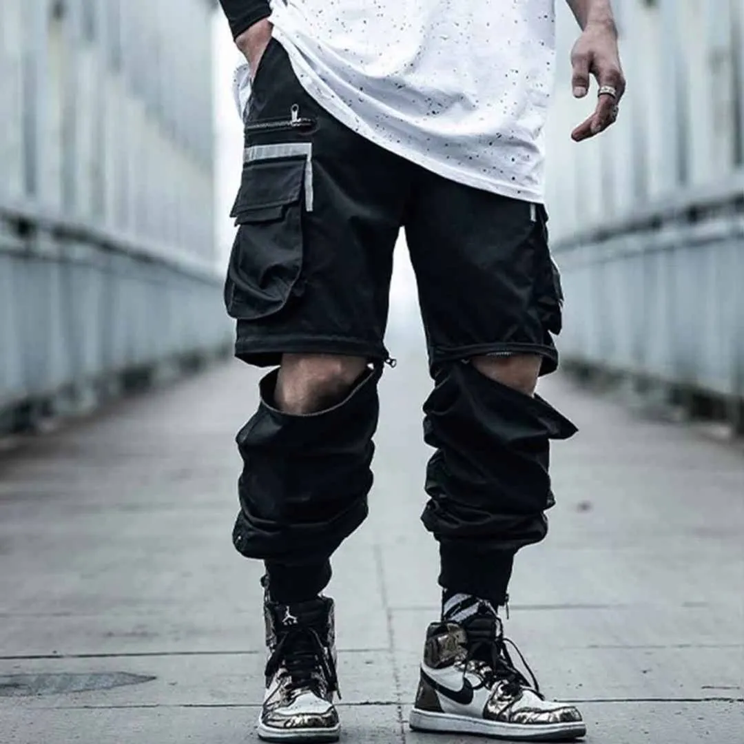 Black Shorts cum Track Pants Trousers Streetwear