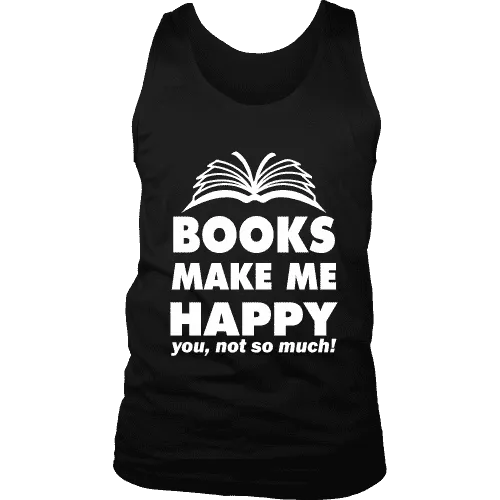 Books make me happy Mens Tank