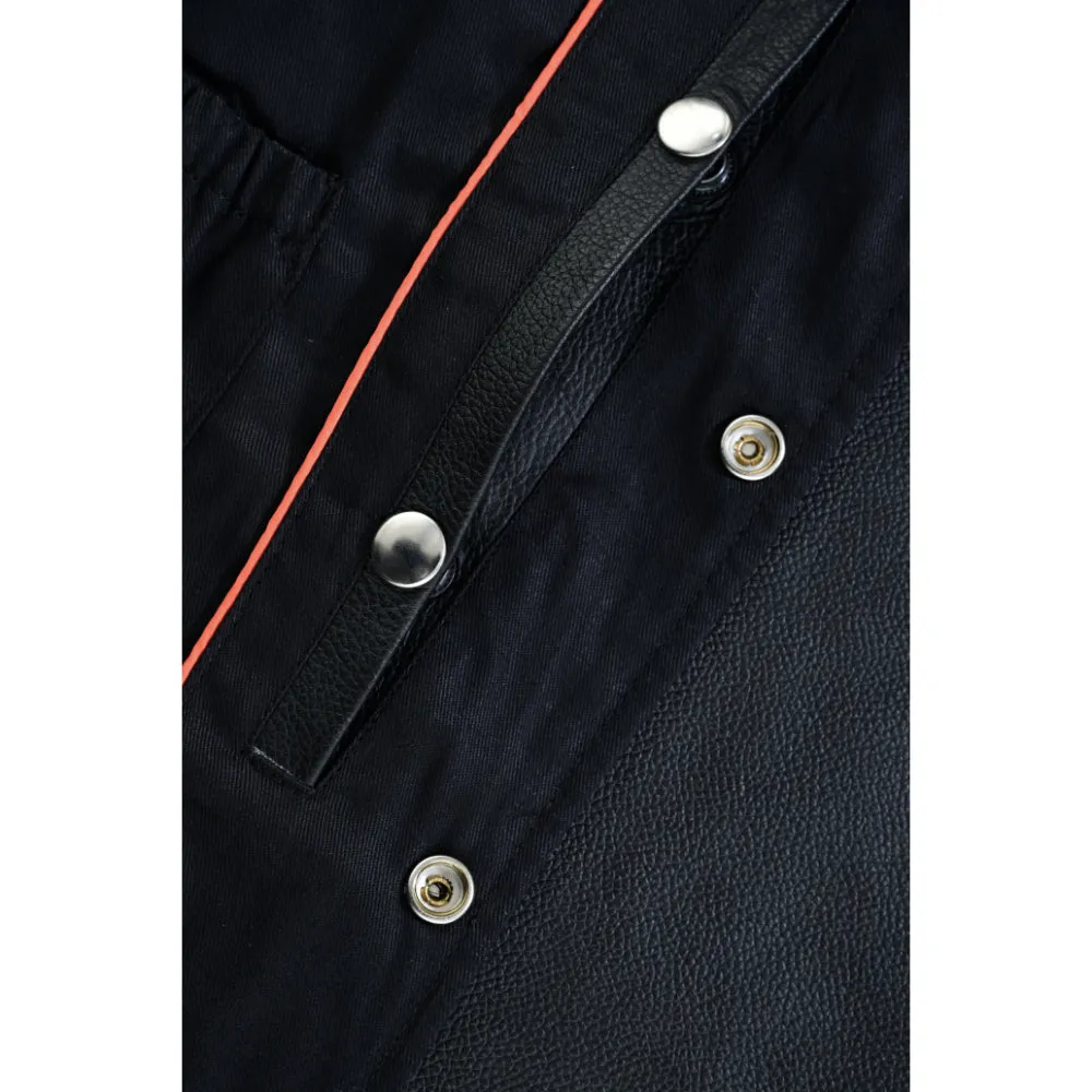 Buffalo Nickel Black Leather Vest for Men - Customizable Back & Satin Liner