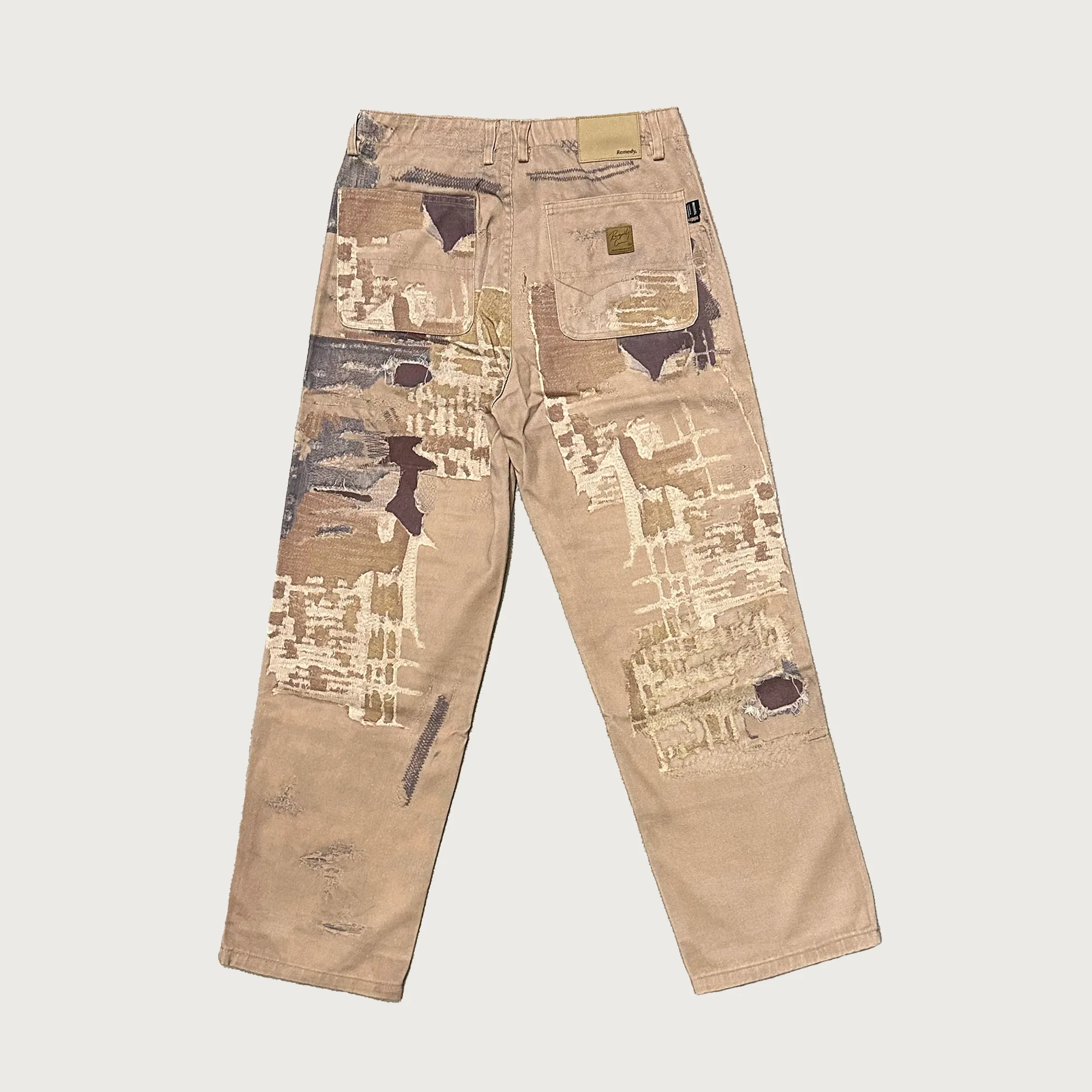 Digital Printed Pants Beige