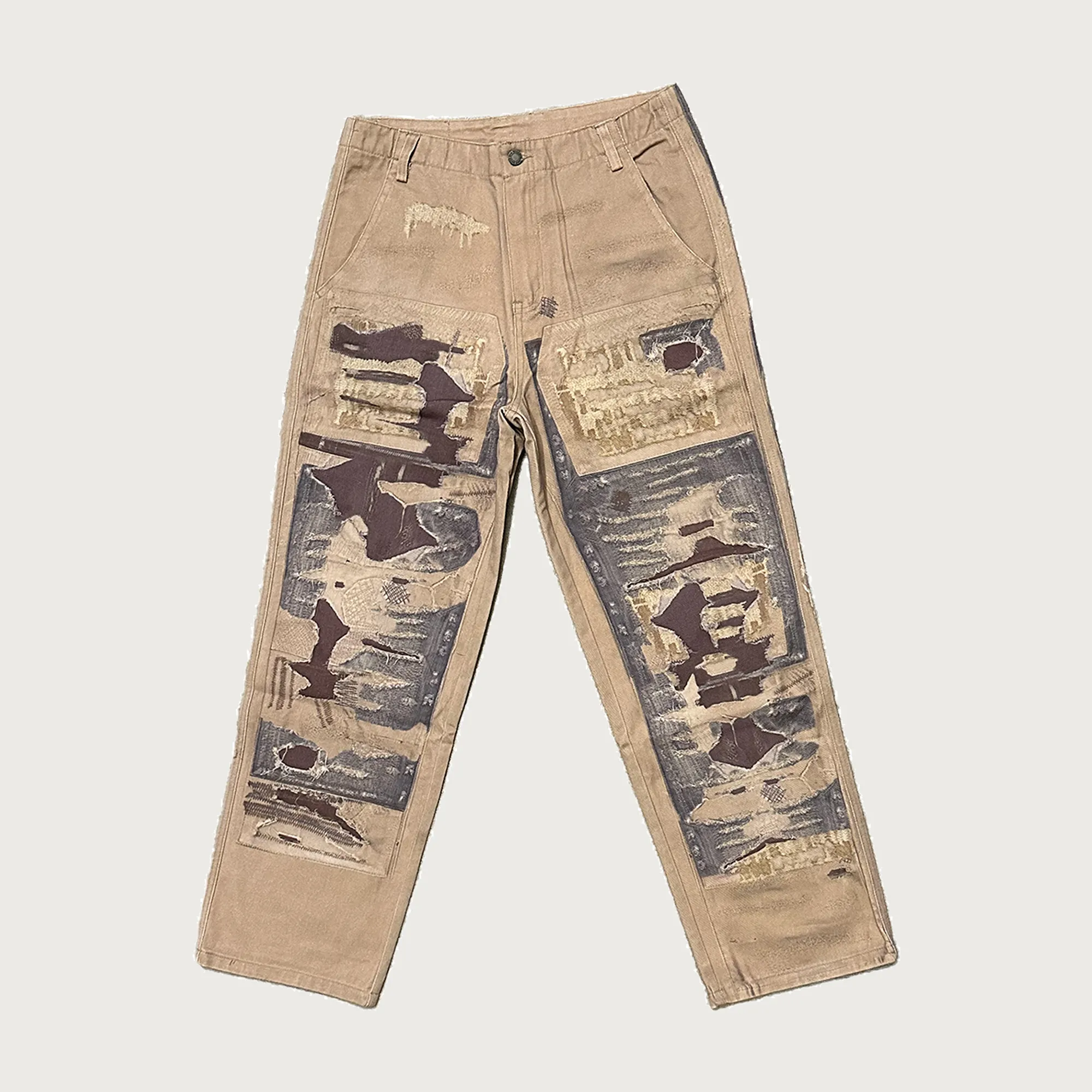 Digital Printed Pants Beige