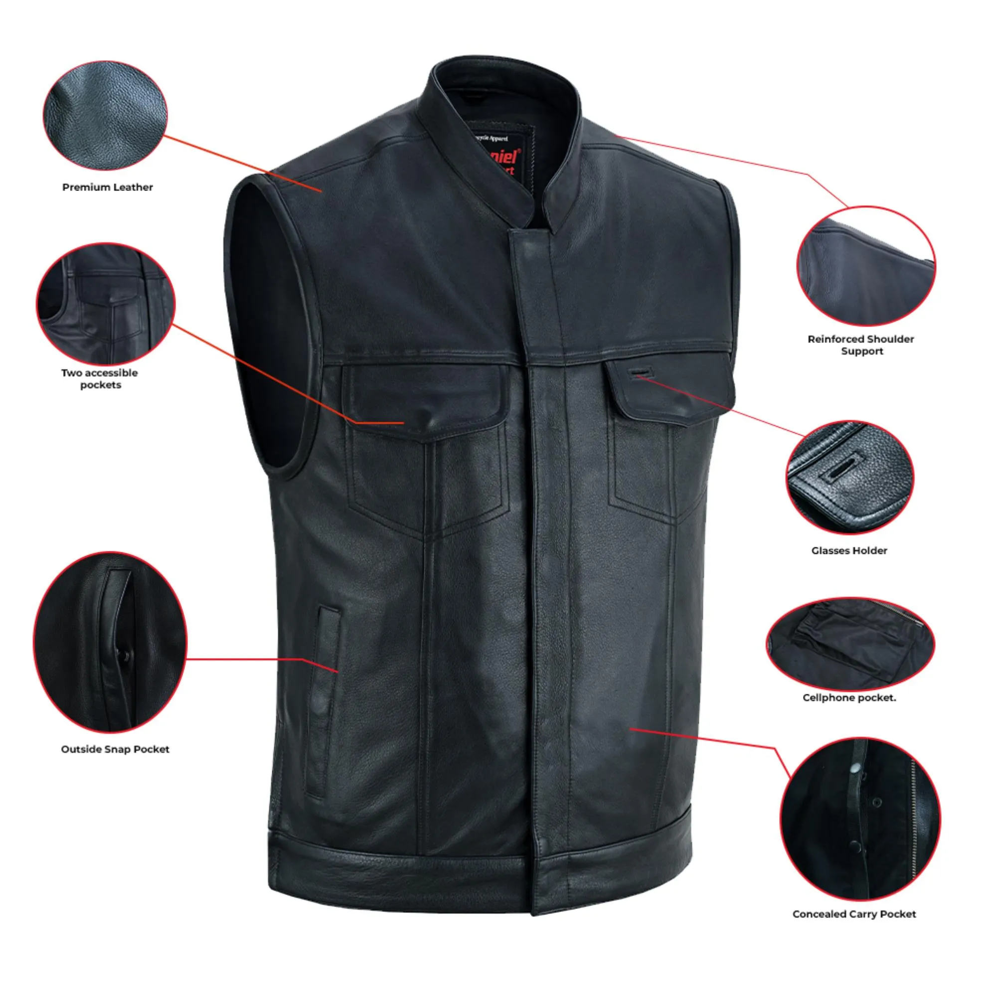 DS188 Upgraded Style Smart Access Pockets, Hidden 10 Gunmetal Zipper, Side