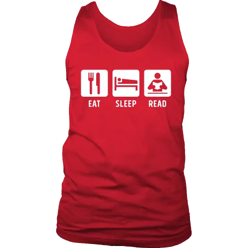 Eat, Sleep, Read Mens Tank