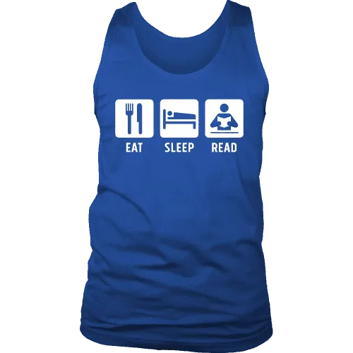 Eat, Sleep, Read Mens Tank