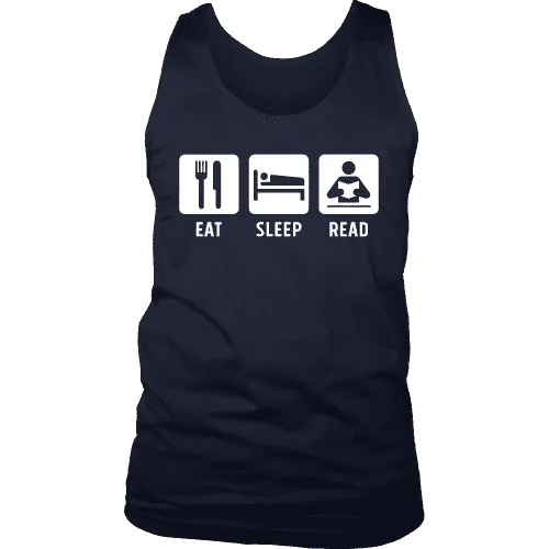 Eat, Sleep, Read Mens Tank