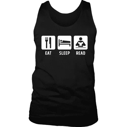 Eat, Sleep, Read Mens Tank