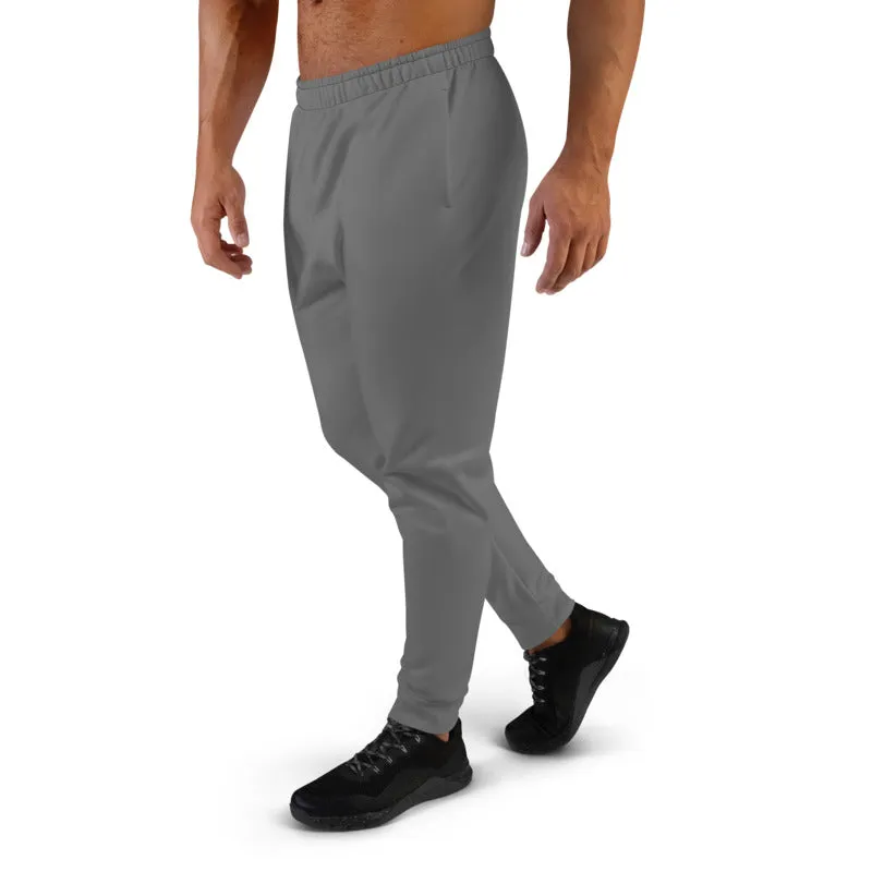 Grey Solid Color Men's Joggers, Modern Minimalist Gray Best Sweatpants-Made in EU/MX