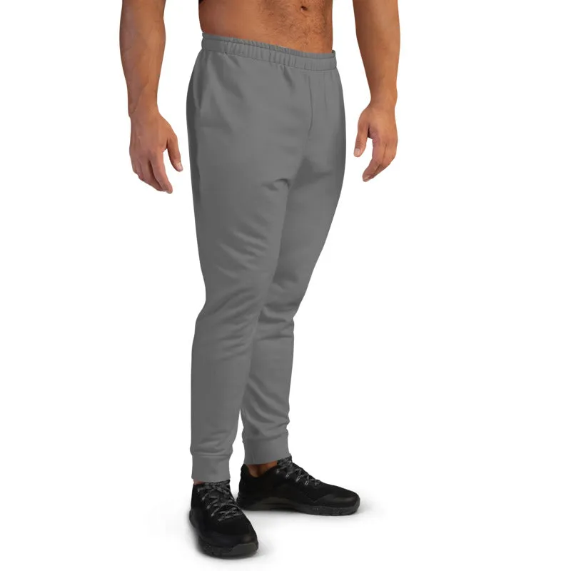 Grey Solid Color Men's Joggers, Modern Minimalist Gray Best Sweatpants-Made in EU/MX