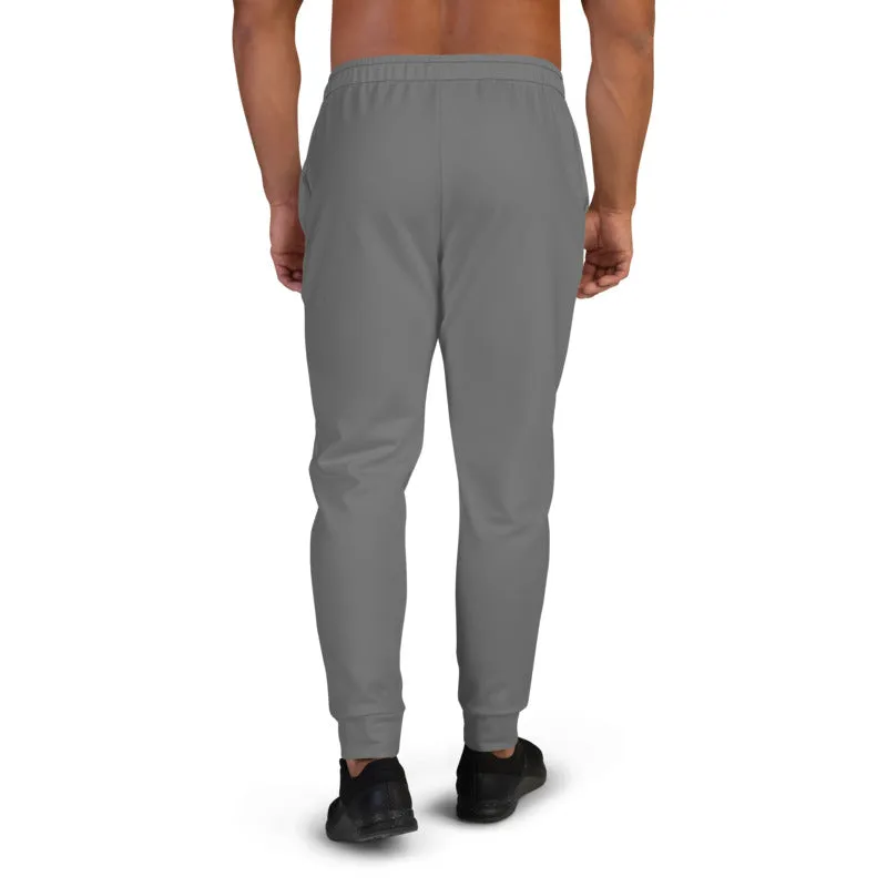 Grey Solid Color Men's Joggers, Modern Minimalist Gray Best Sweatpants-Made in EU/MX