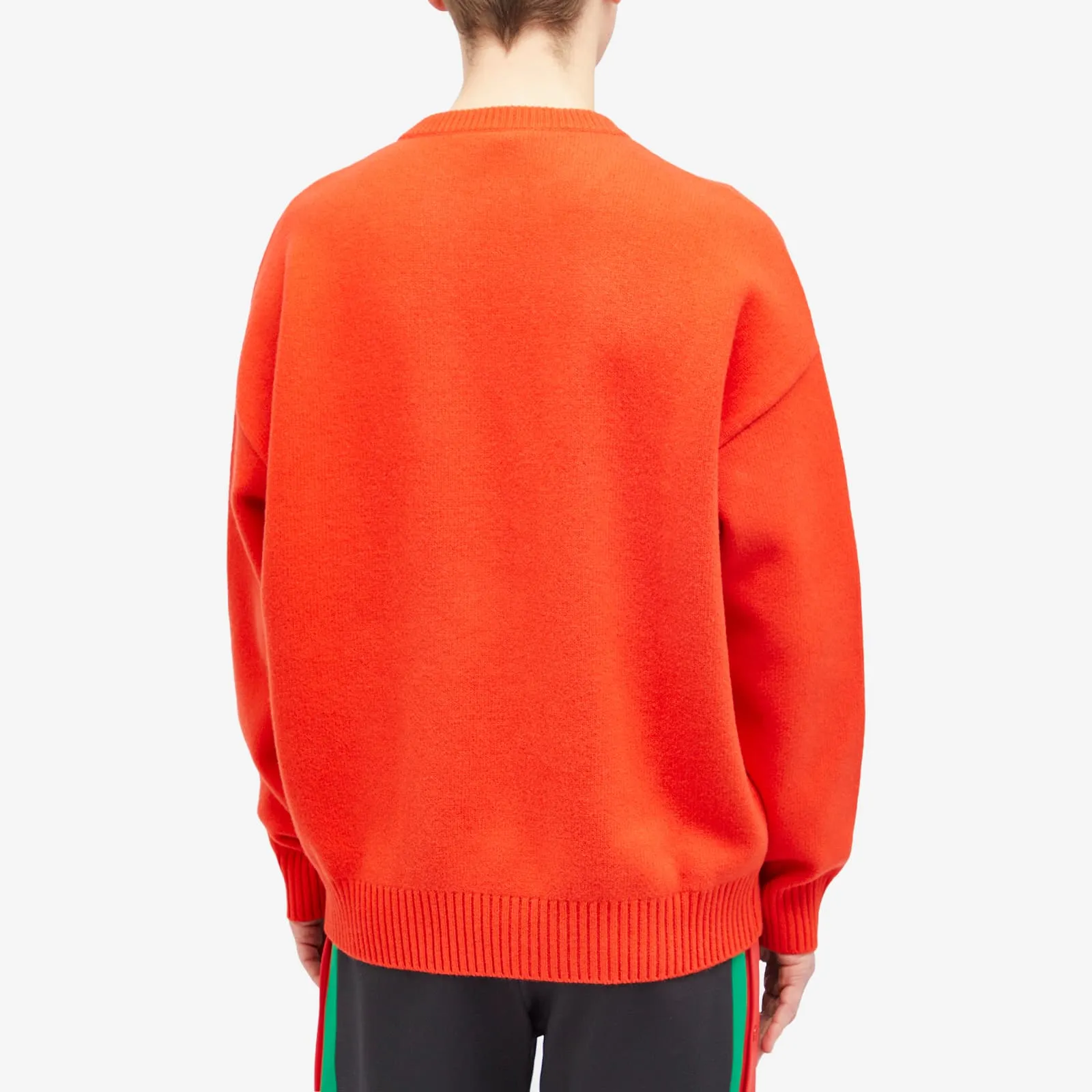 Gucci Logo Tab Crew Neck Jumper in Tomato Red