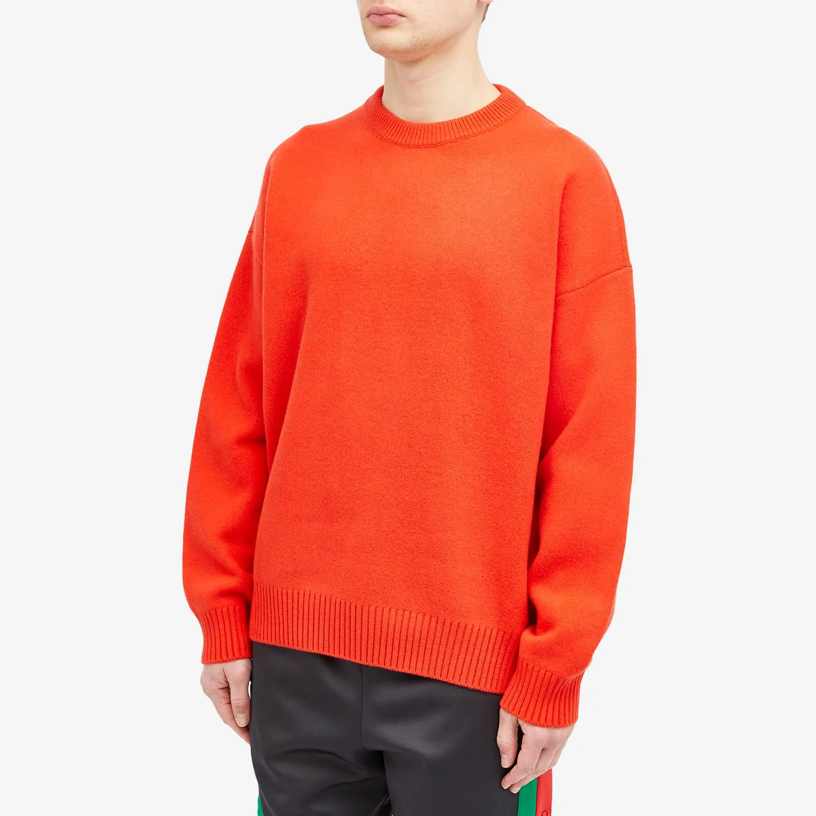 Gucci Logo Tab Crew Neck Jumper in Tomato Red