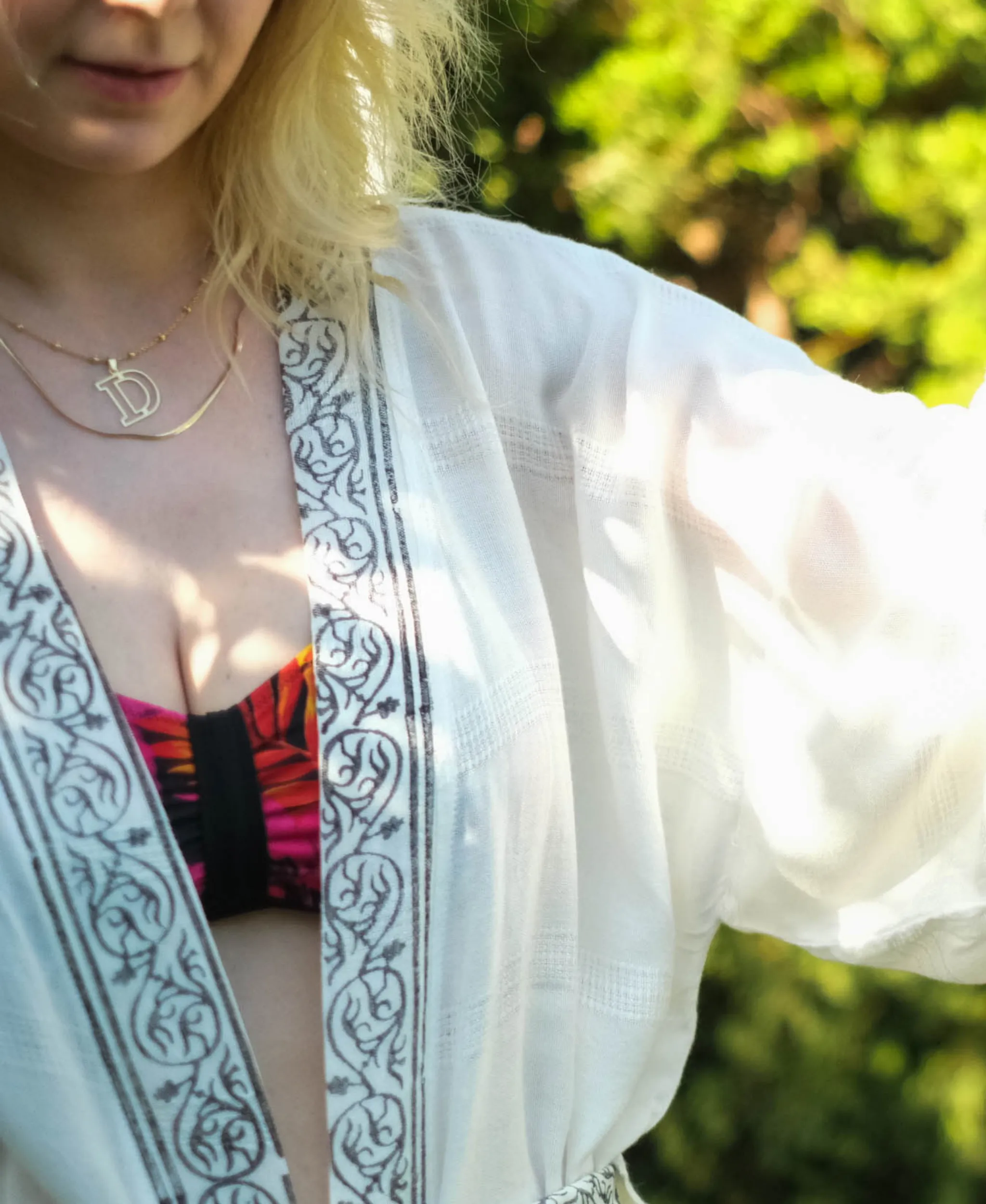 Handmade Block Printed Long Kimono Robe