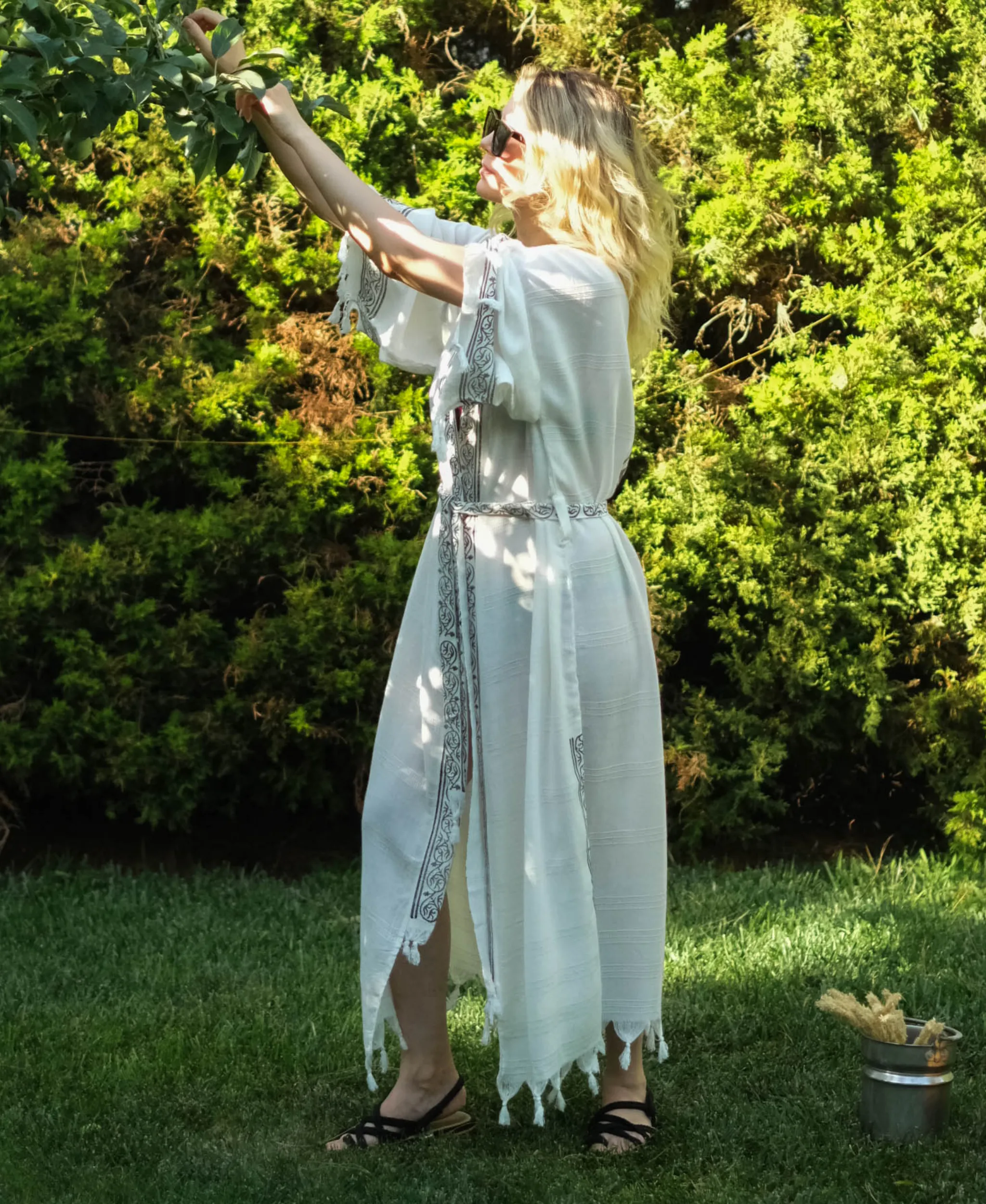 Handmade Block Printed Long Kimono Robe