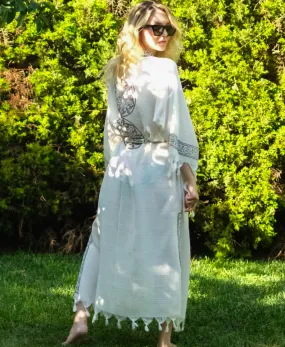 Handmade Block Printed Long Kimono Robe