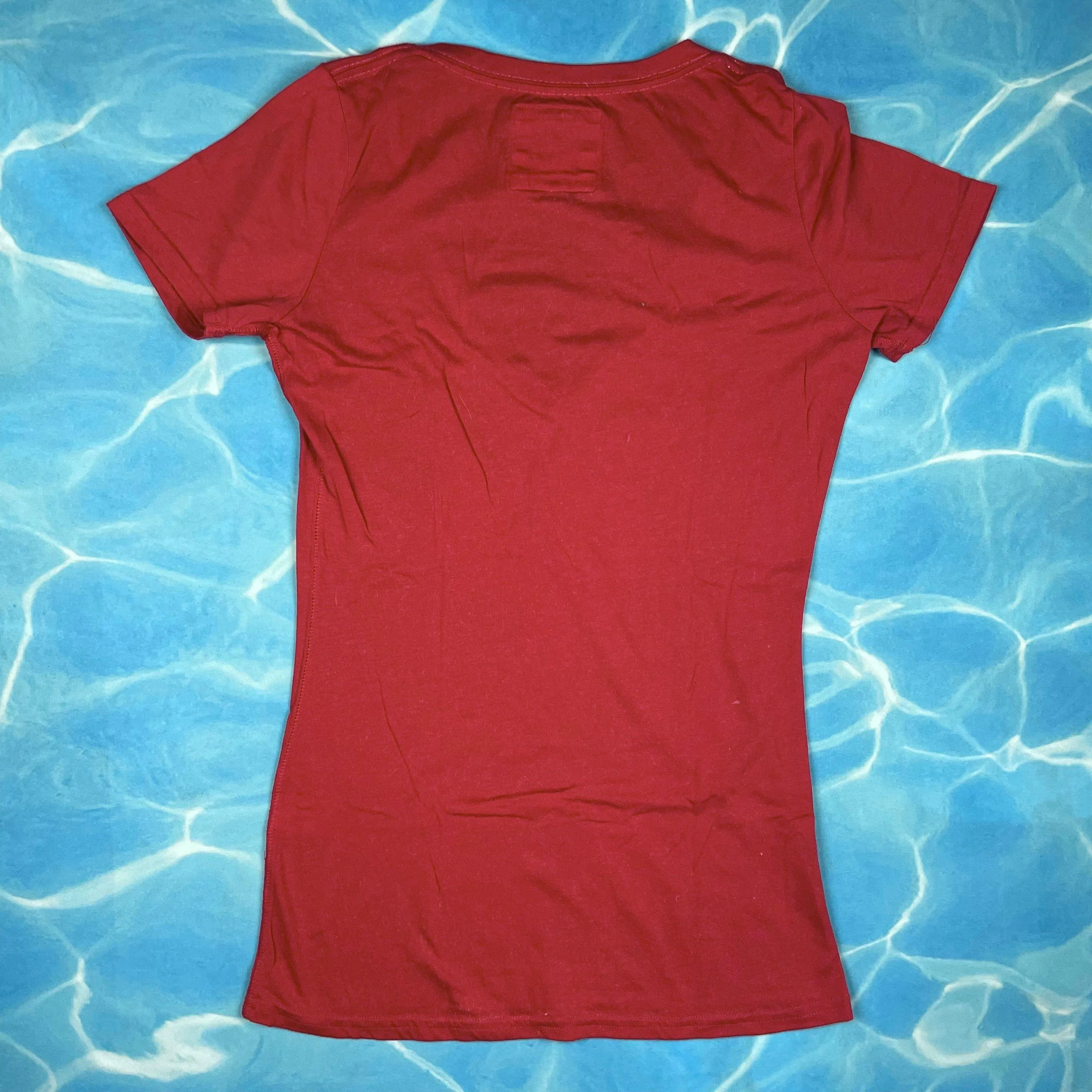 Henleys Ladies Red V Neck Logo T Shirt - Size XS