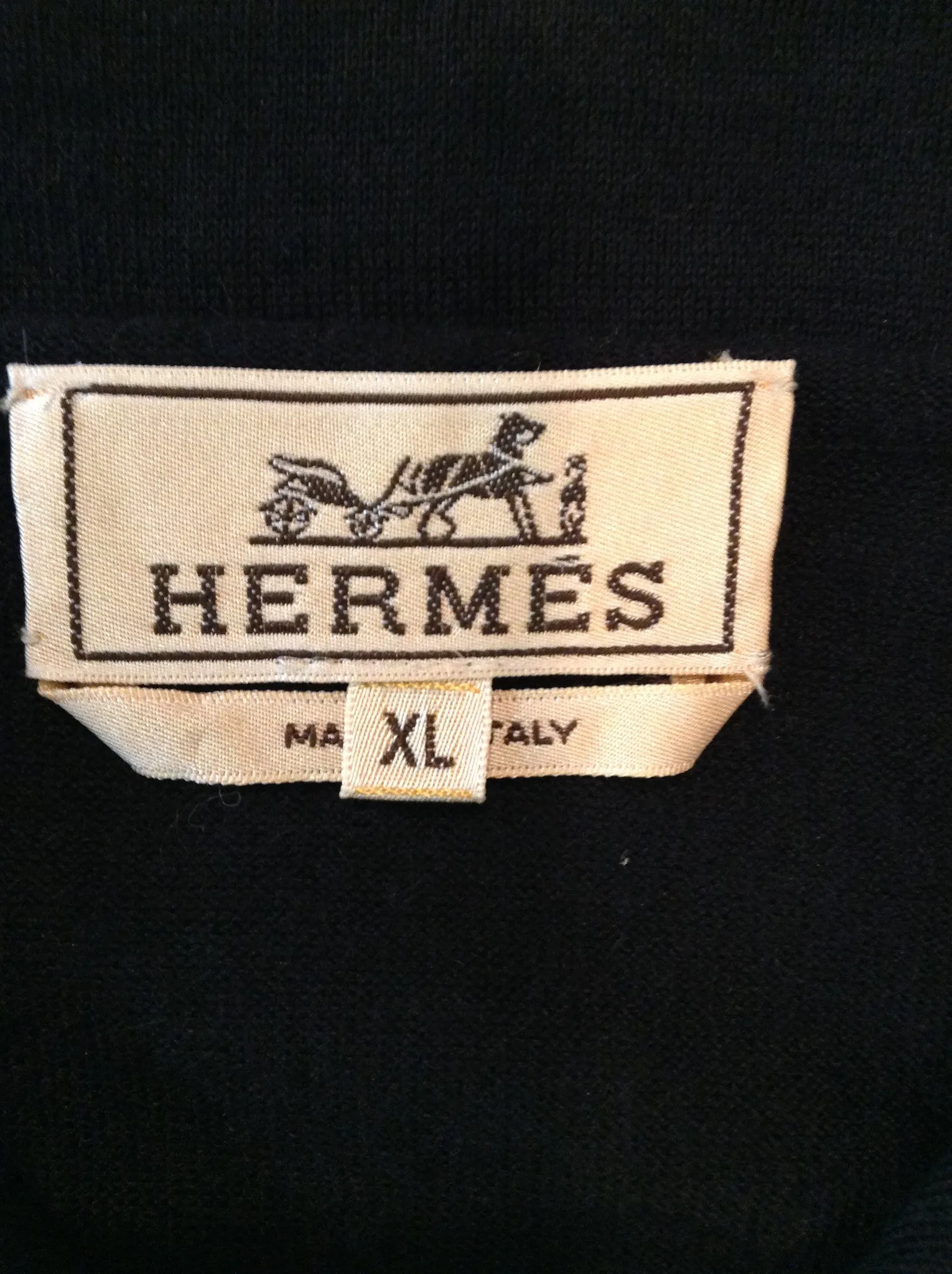 Hermes - Black Long Sleeve Zip Neck Cashmere Sweater - XL