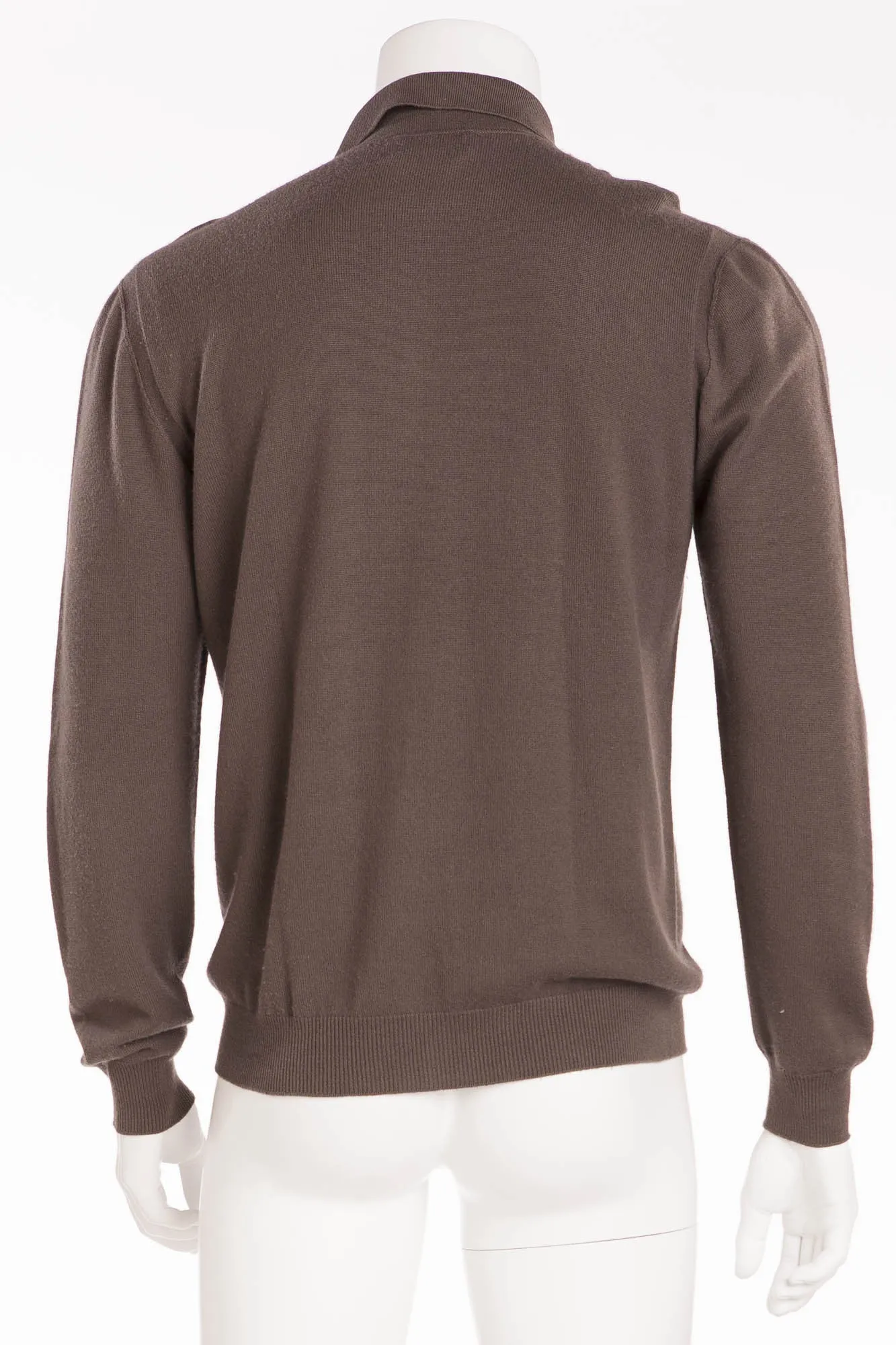 Hermes - Dark Olive Green Zip Up Sweater - XL