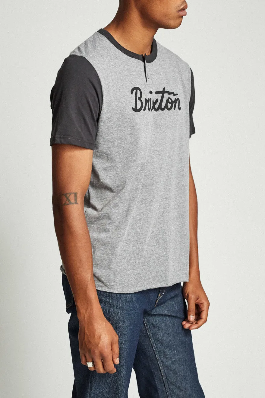 Jolt IV S/S Henley - Heather Grey/Washed Black