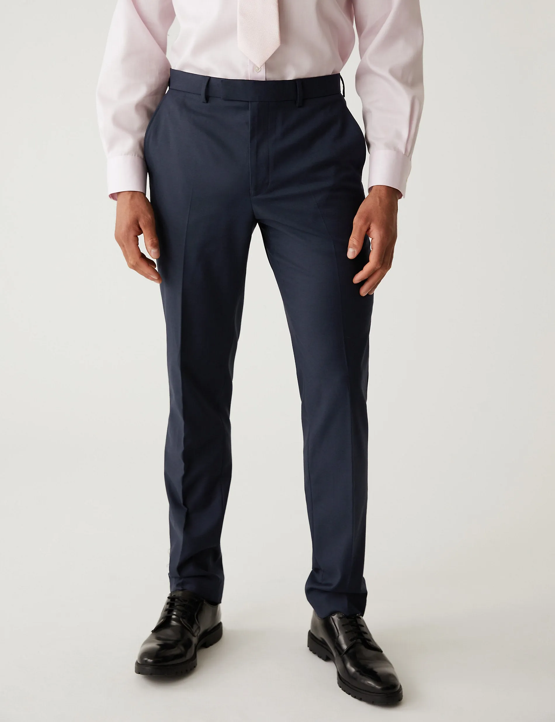 Marks & Spencer Slim Stretch Suit Trousers, Navy