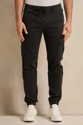 Men Black  Cargo Jogger