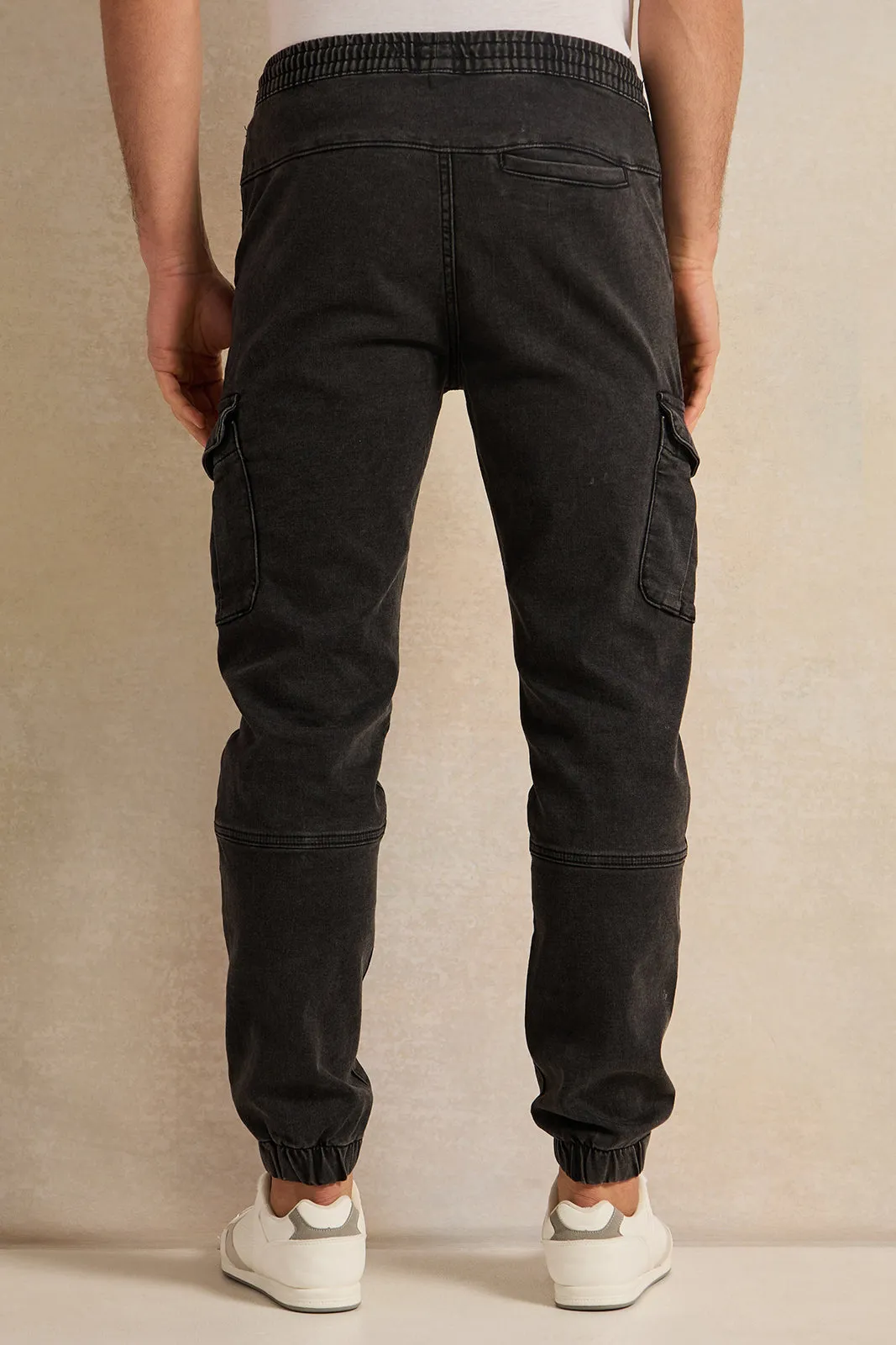 Men Black  Cargo Jogger