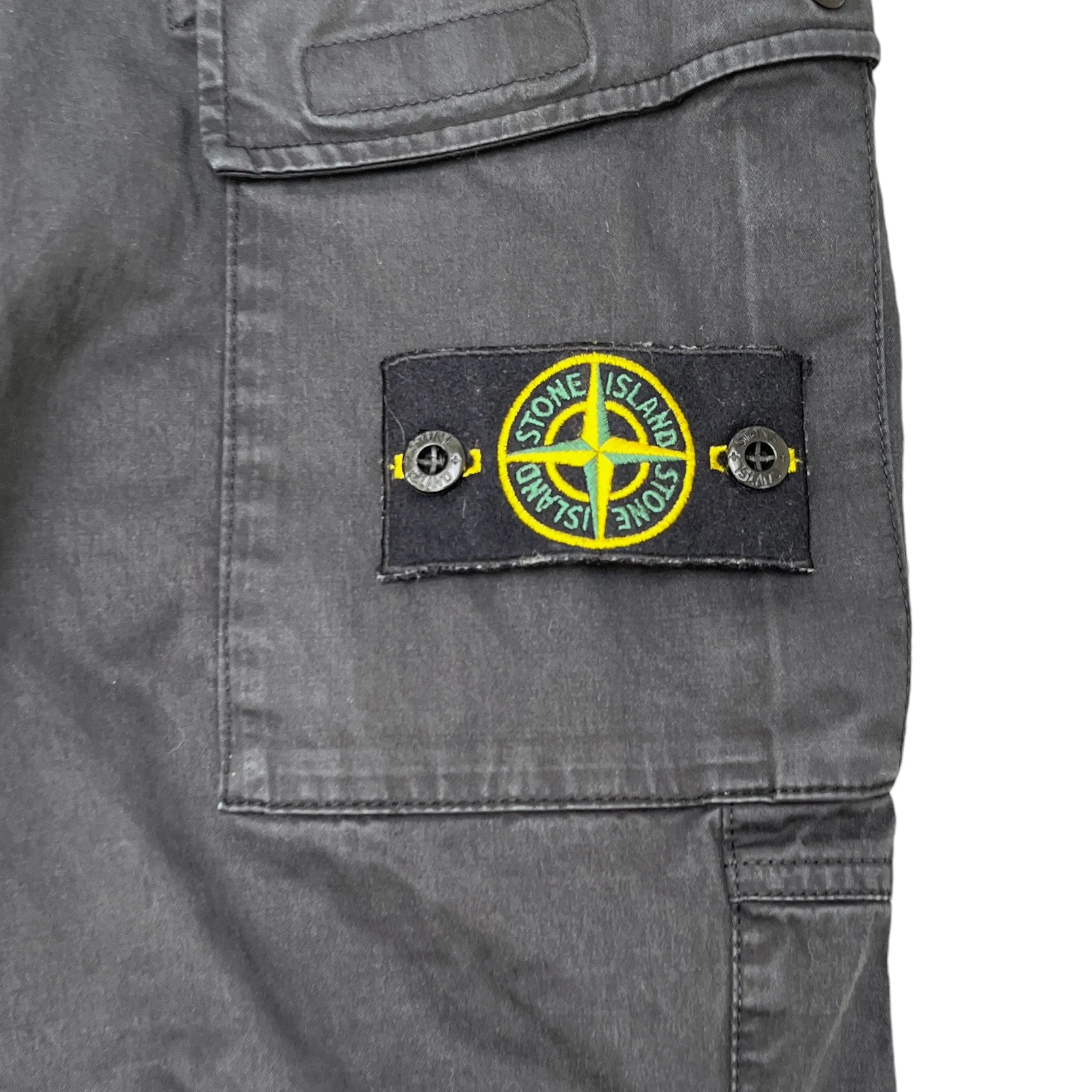 Men's Applique Logo Cargos Black Size Waist 34"