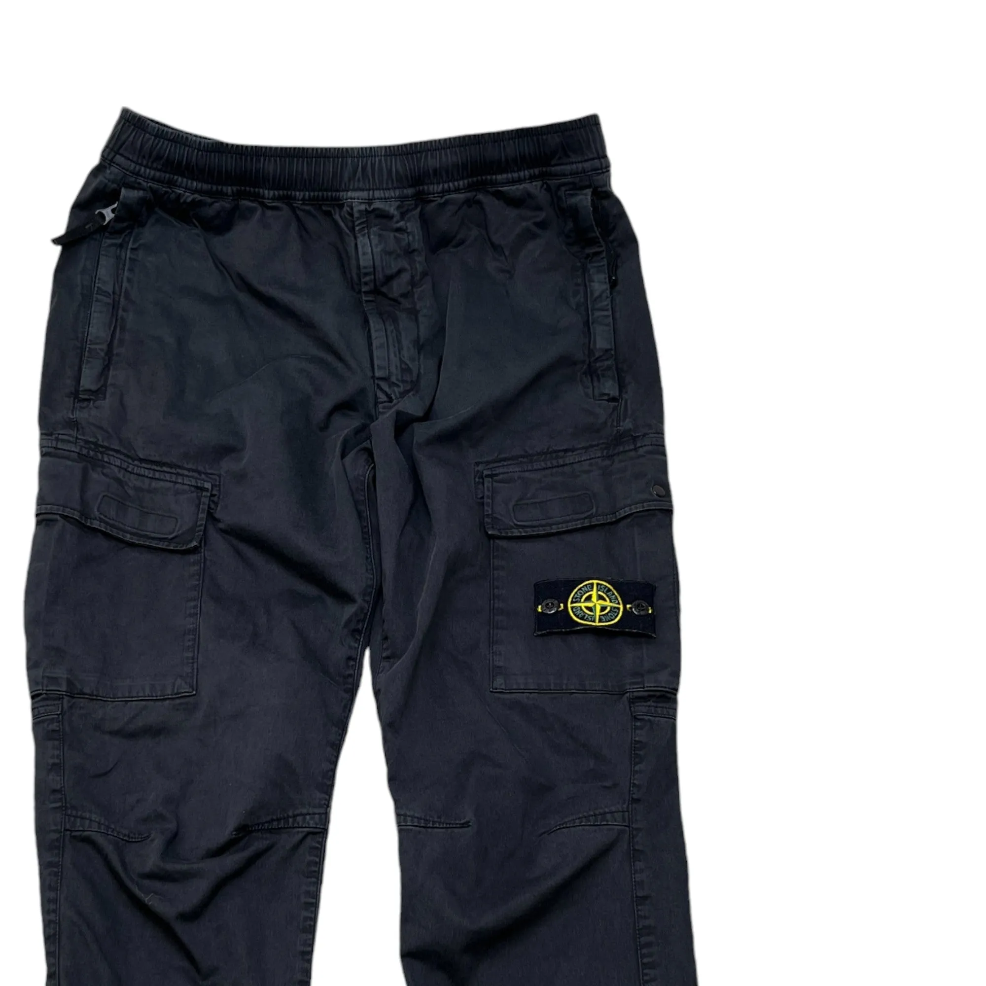 Men's Applique Logo Cargos Black Size Waist 34"