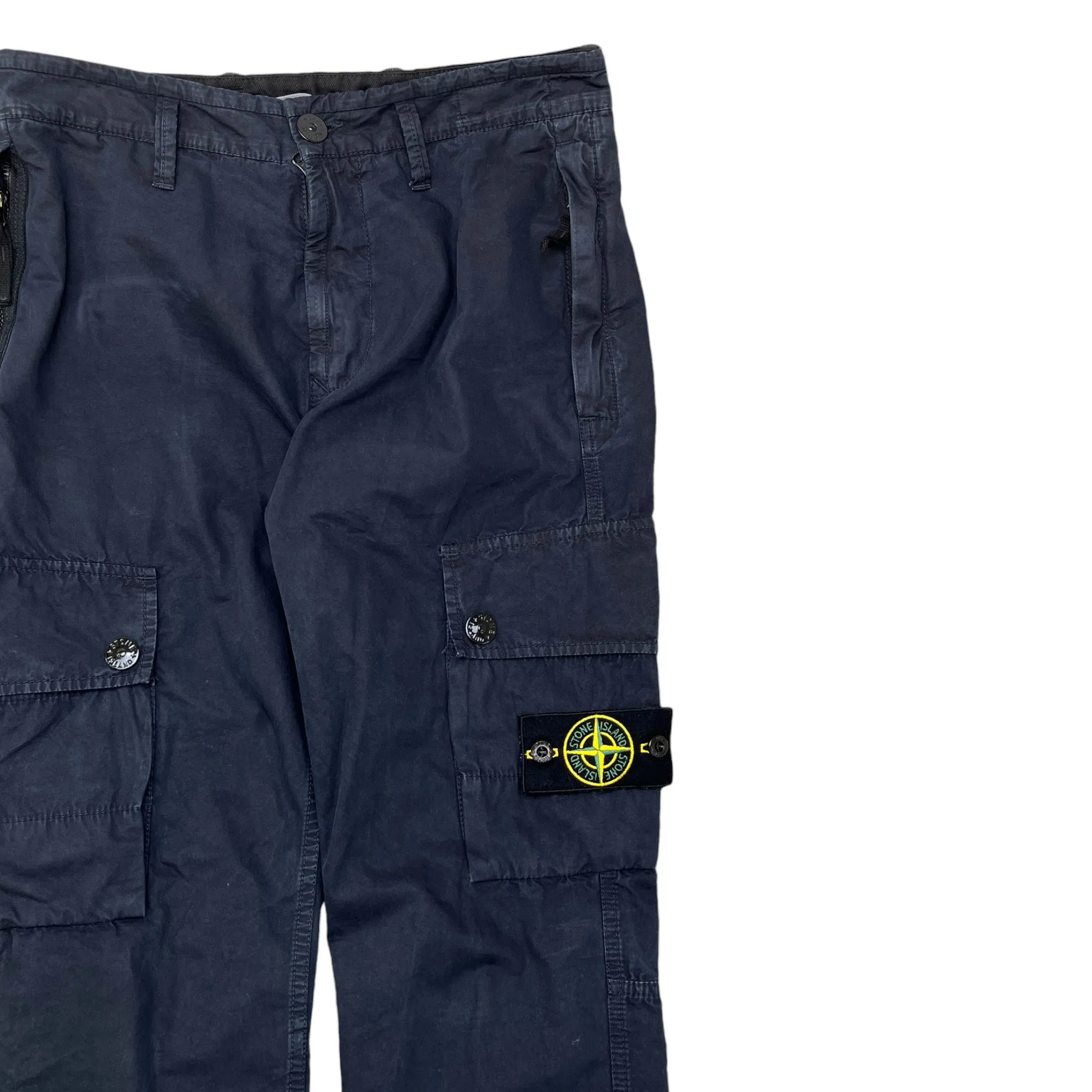 Men's Applique Logo Cargos Navy Size Waist 28"