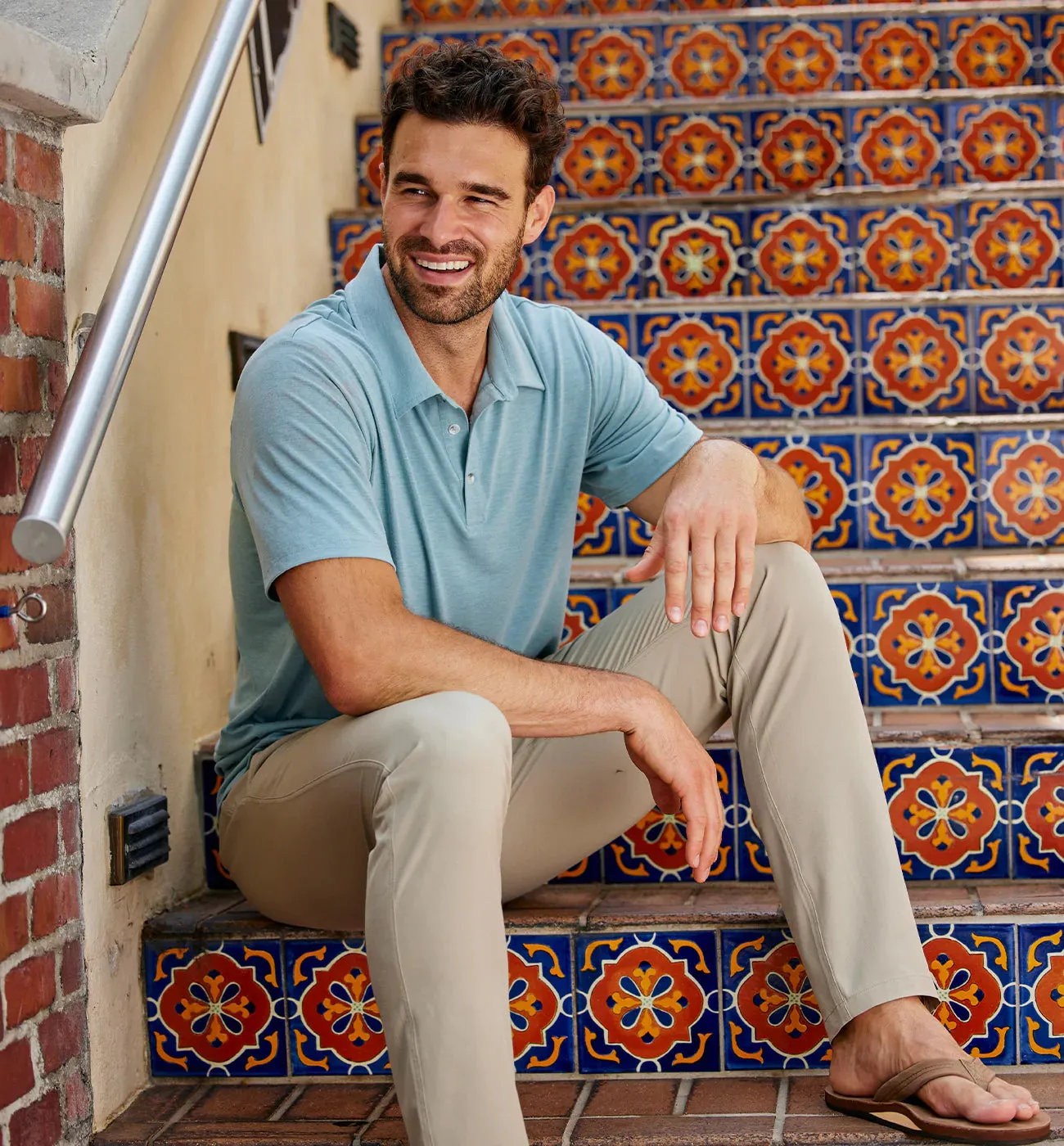 Men's Bamboo Flex Polo - Heather Brick