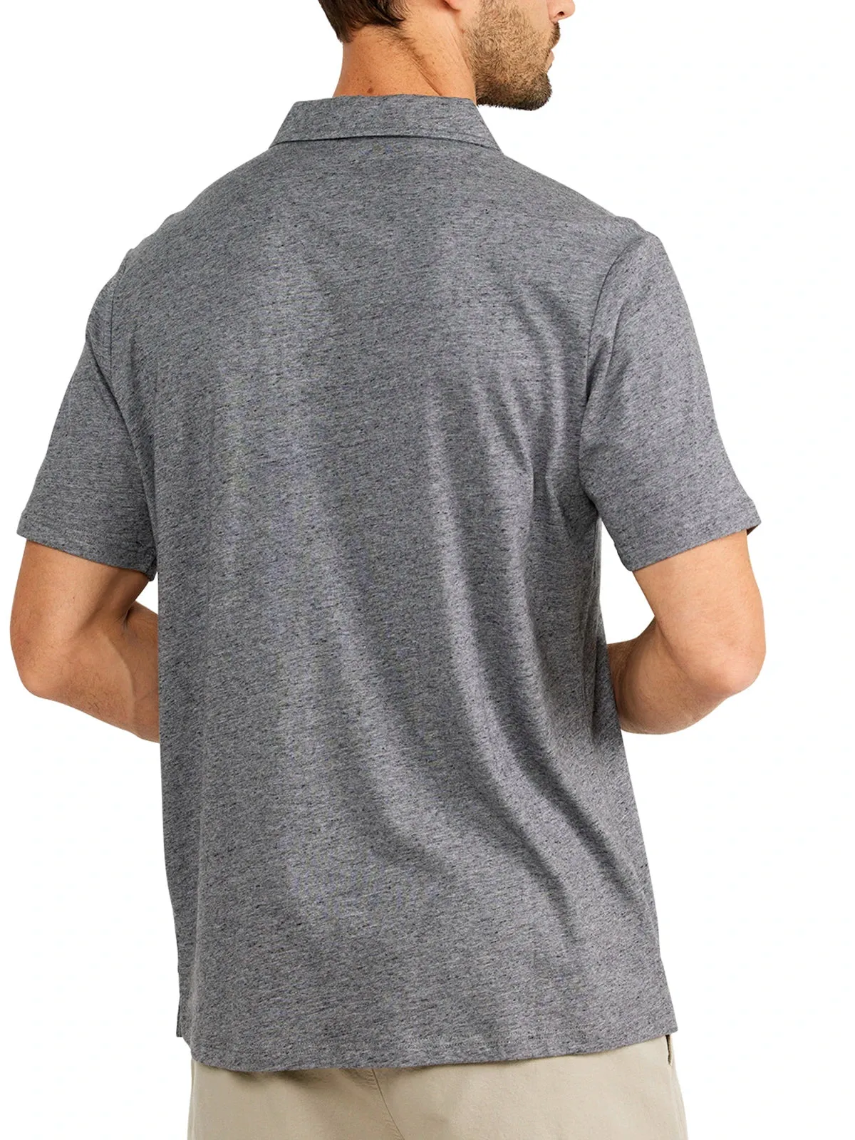 Men's Bamboo Heritage Polo - Heather Flint
