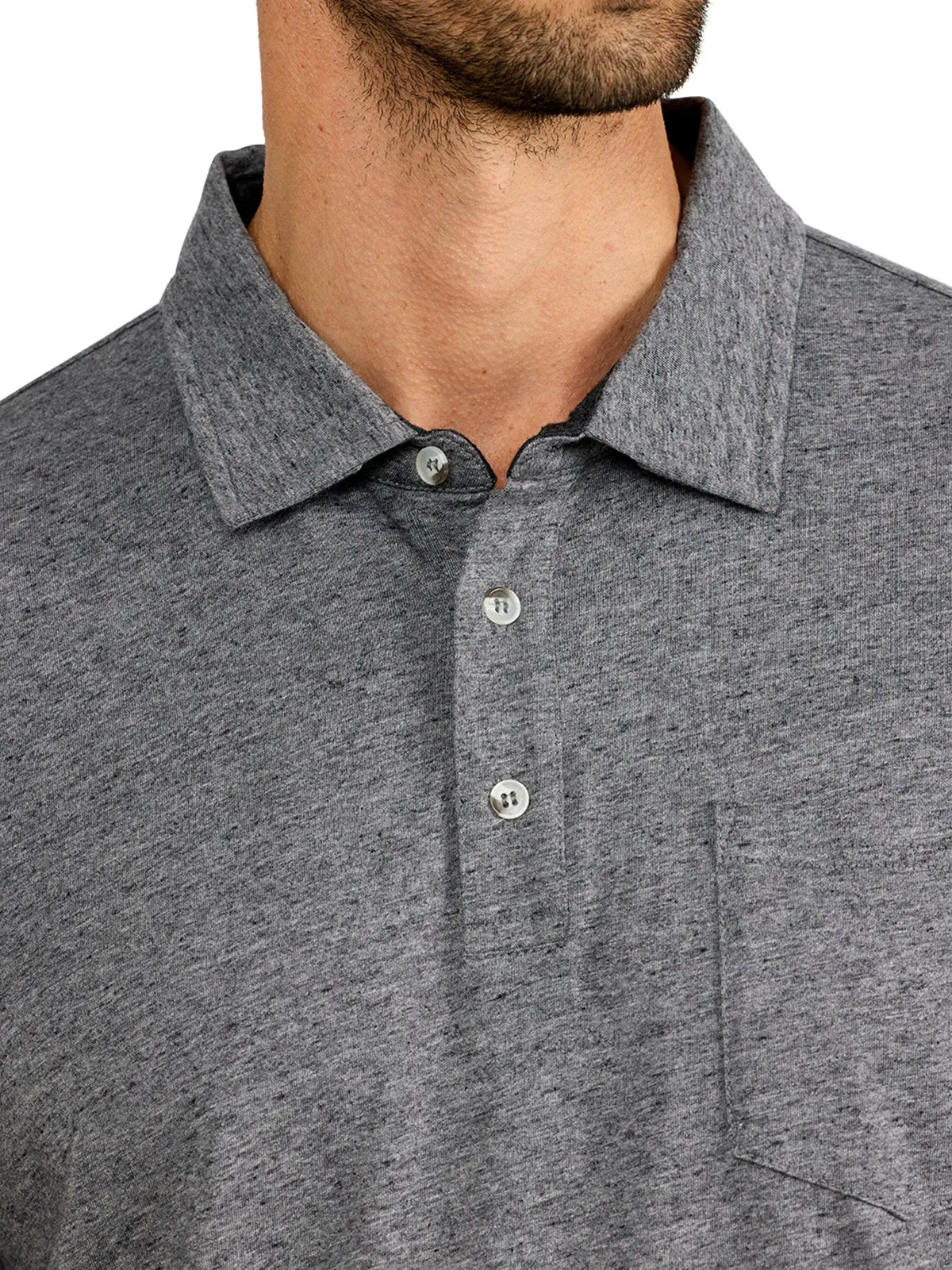Men's Bamboo Heritage Polo - Heather Flint