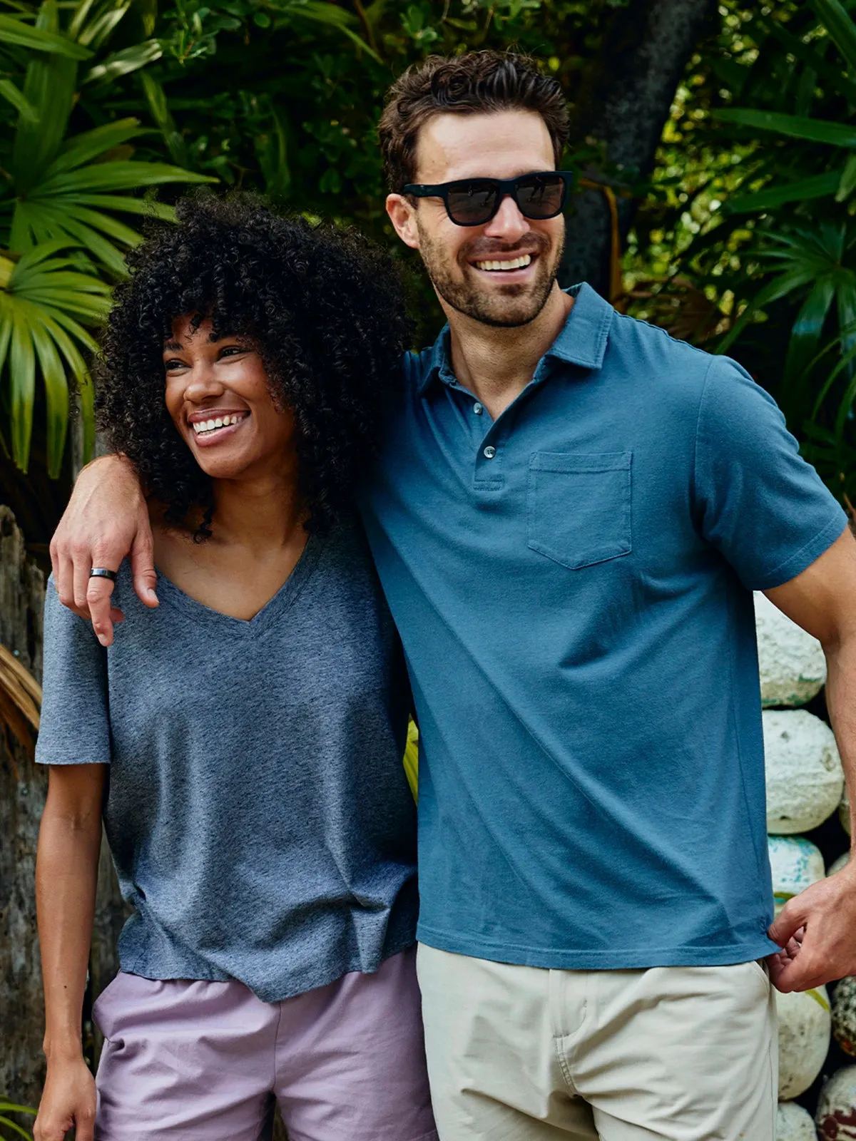 Men's Bamboo Heritage Polo - Heather Flint
