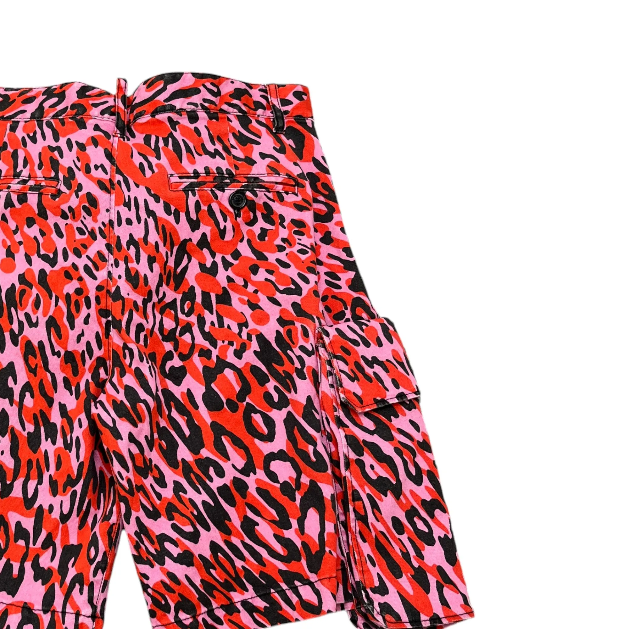 Men's Leopard Print Cargos Pink Size IT 48 / UK 32