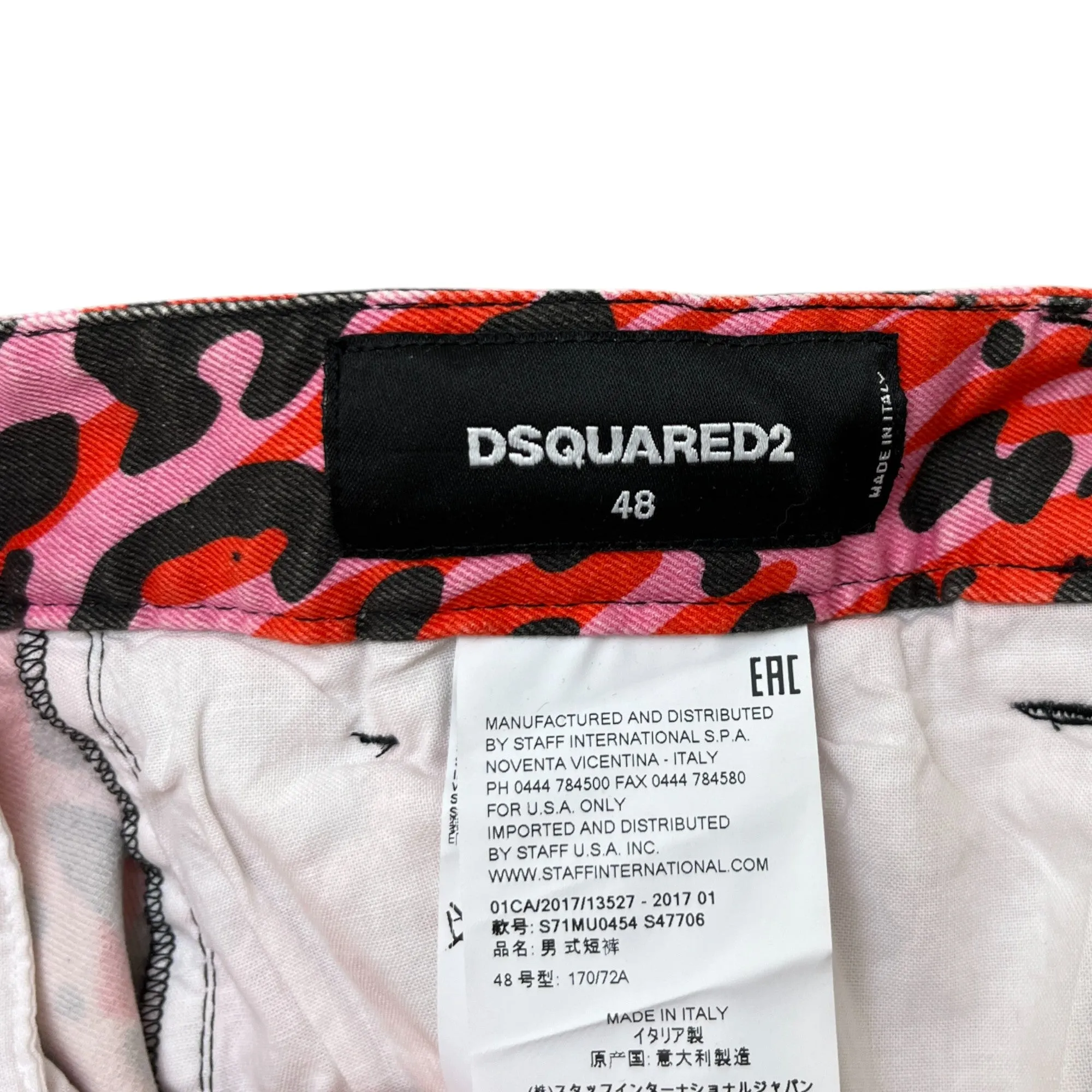 Men's Leopard Print Cargos Pink Size IT 48 / UK 32