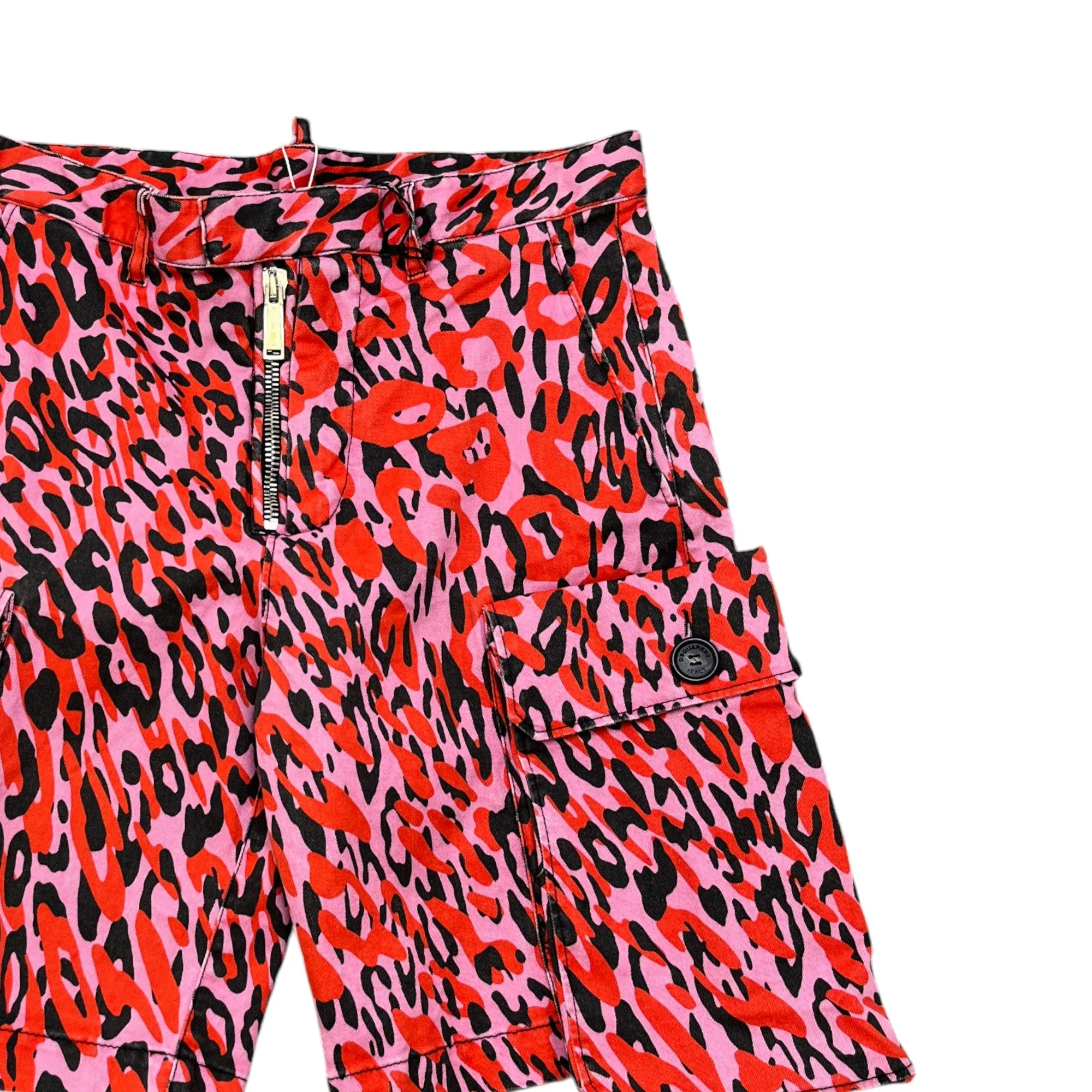 Men's Leopard Print Cargos Pink Size IT 48 / UK 32