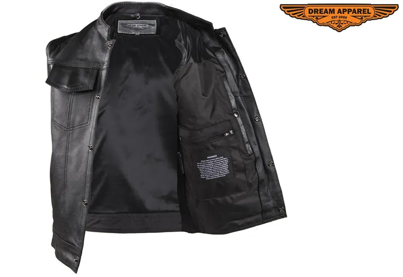 Men's Motorcycle Vest With Concealed Carry