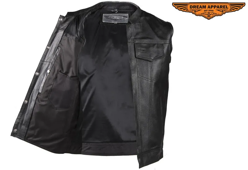 Men's Motorcycle Vest With Concealed Carry