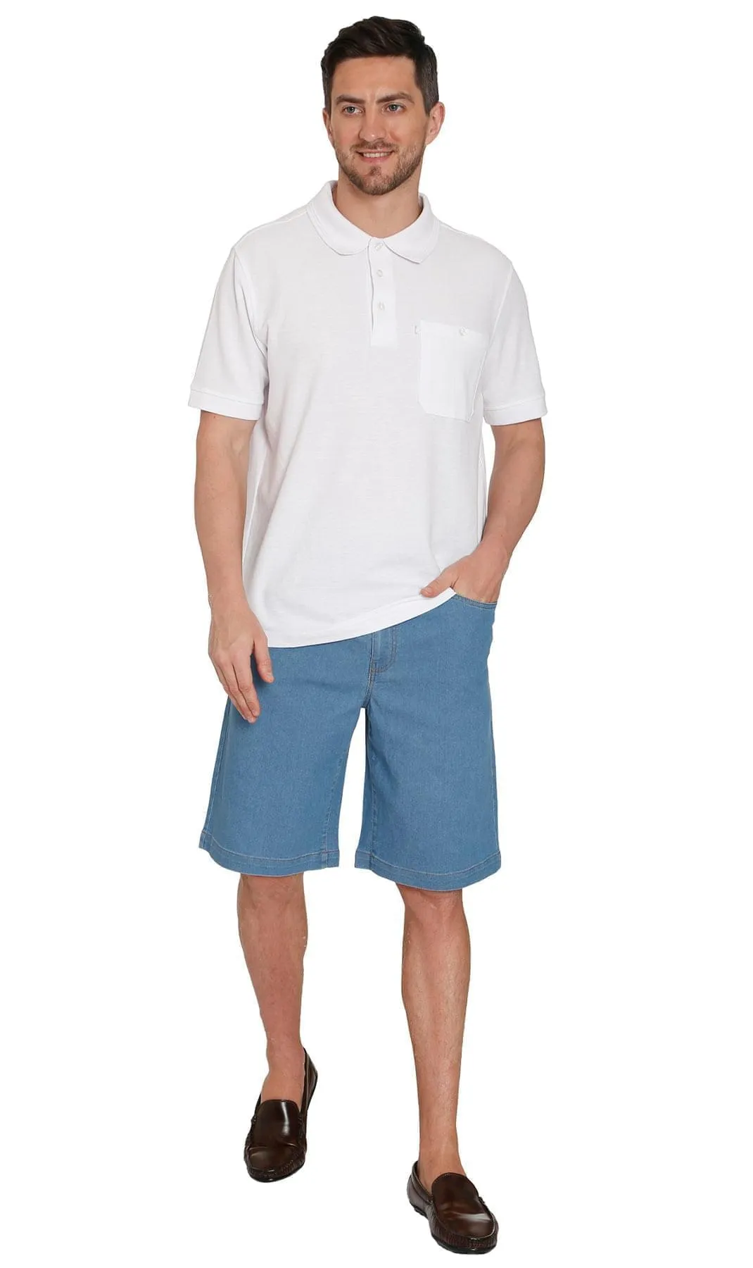 Men's Pull On Shorts – Easy Step-In Styling Free of Buttons and Snaps