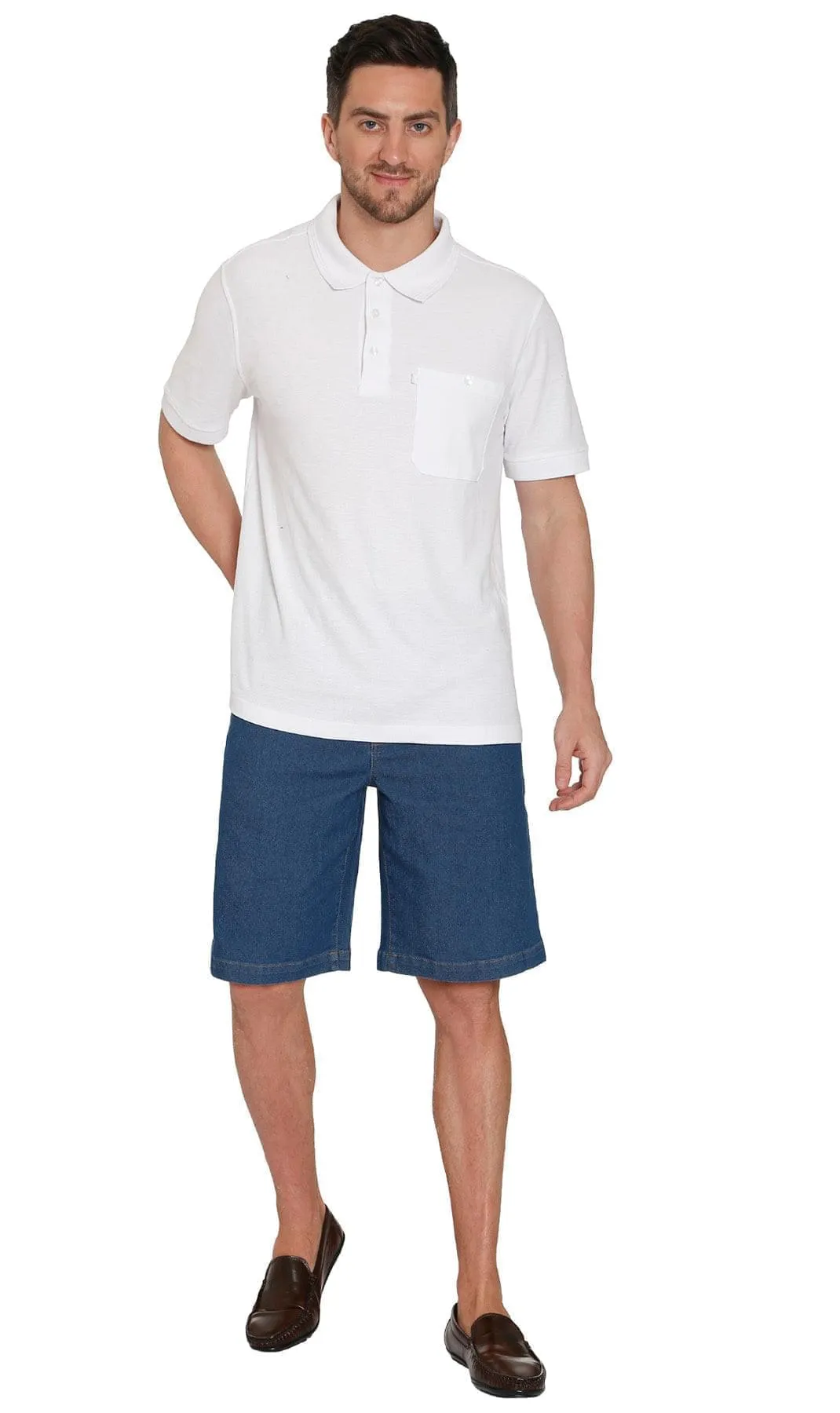 Men's Pull On Shorts – Easy Step-In Styling Free of Buttons and Snaps
