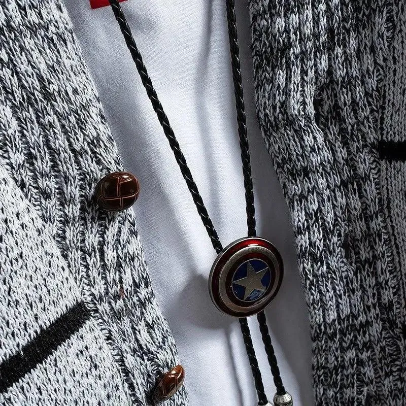 Mens Shawl Collar Block Plaid Cardigan