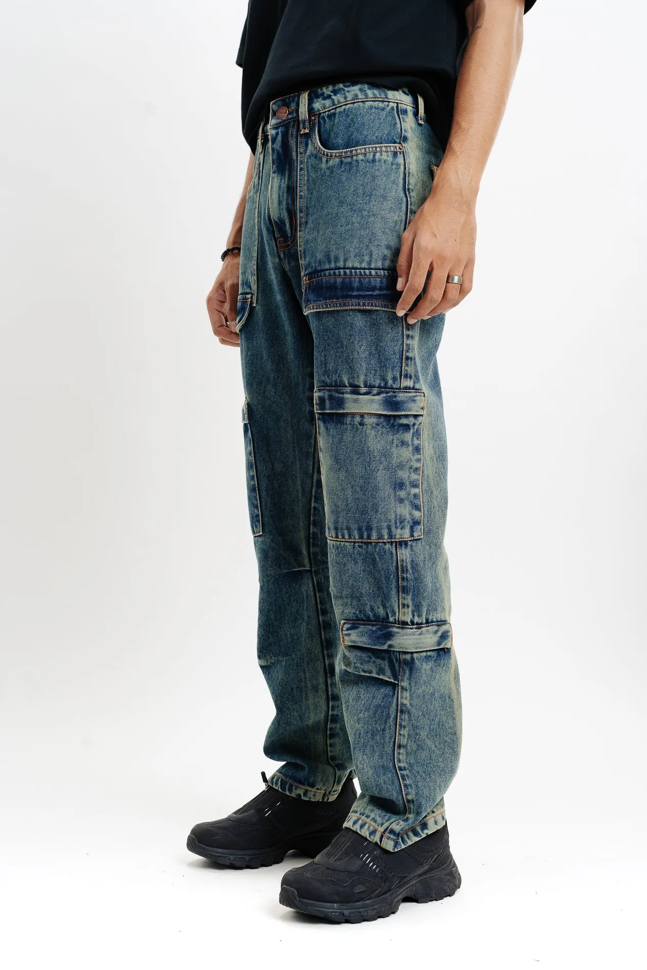 Men's Vintage Utility Cargo Jeans